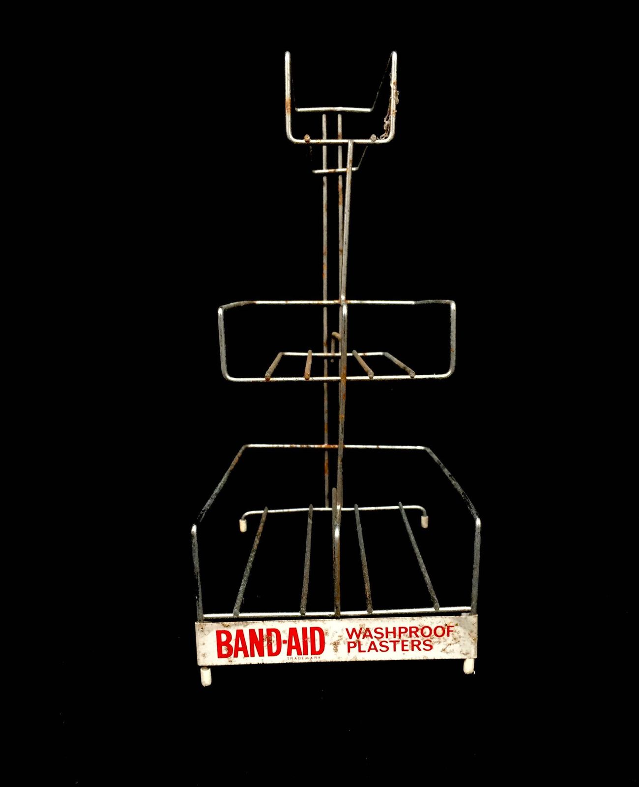 Antique Advertising Tabletop Chemists Shop Display Band Aid Plasters Wire Stand photo Home Decor