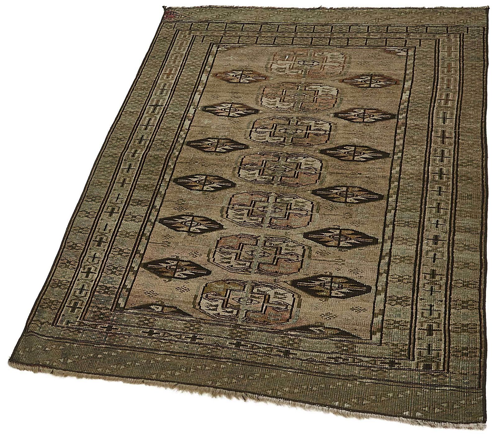 3x4 Beige Antique Ensari Turkmen Rug   50122 photo for sale