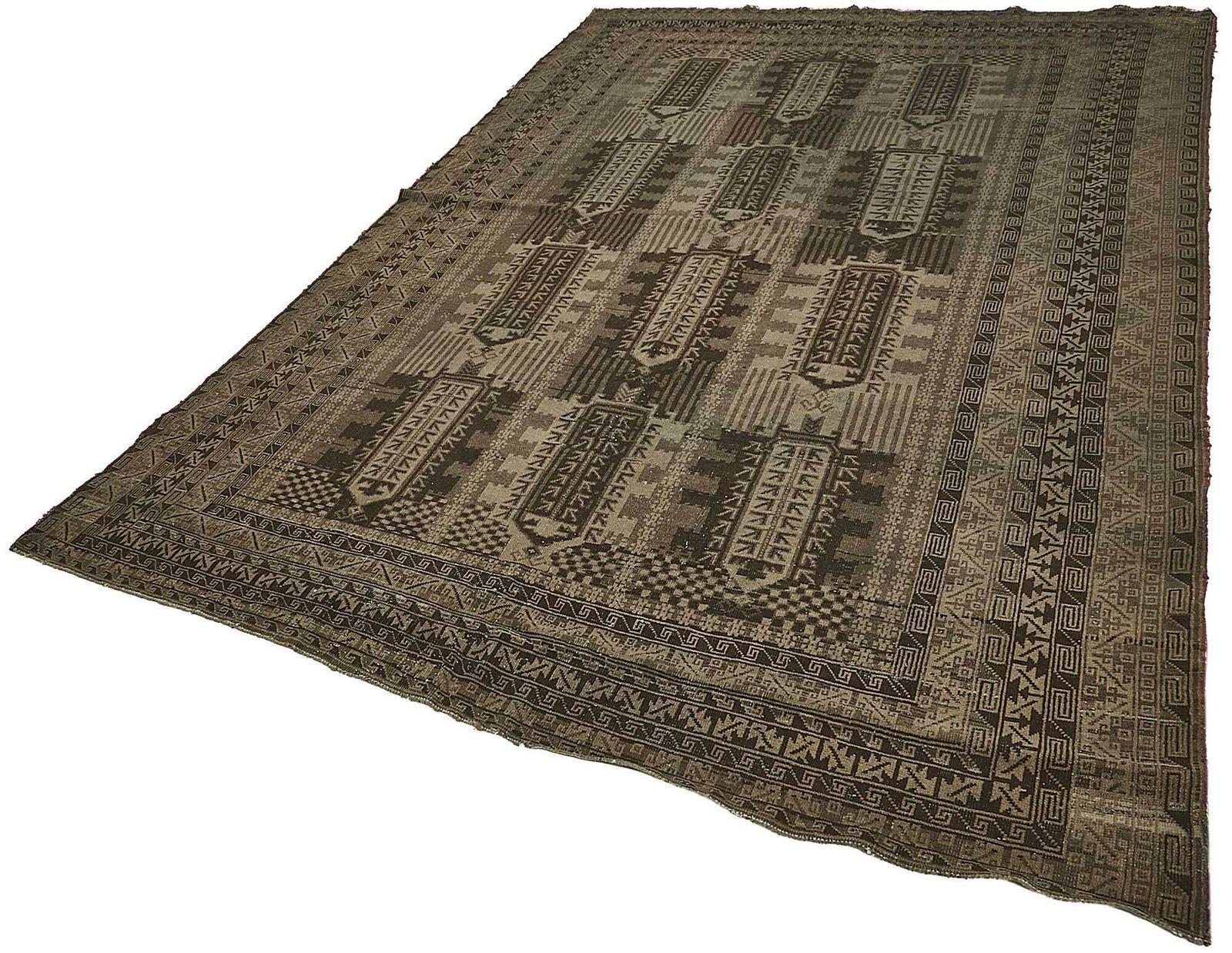 6x10 Beige Antique Afghan Mauri Rug   50135 photo for sale