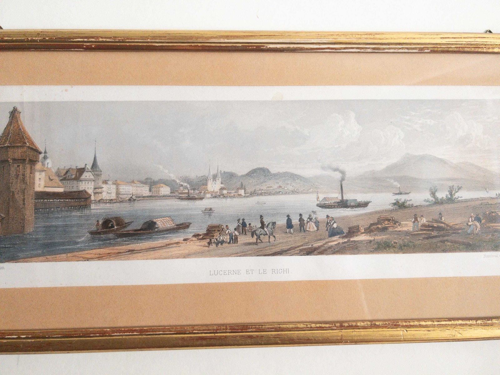 photo for sale Rare Swiss Lithographs: Lucerne By Jean Jacottet | 1960s Blanchoud Edition | Framed Vintage Art, Pair