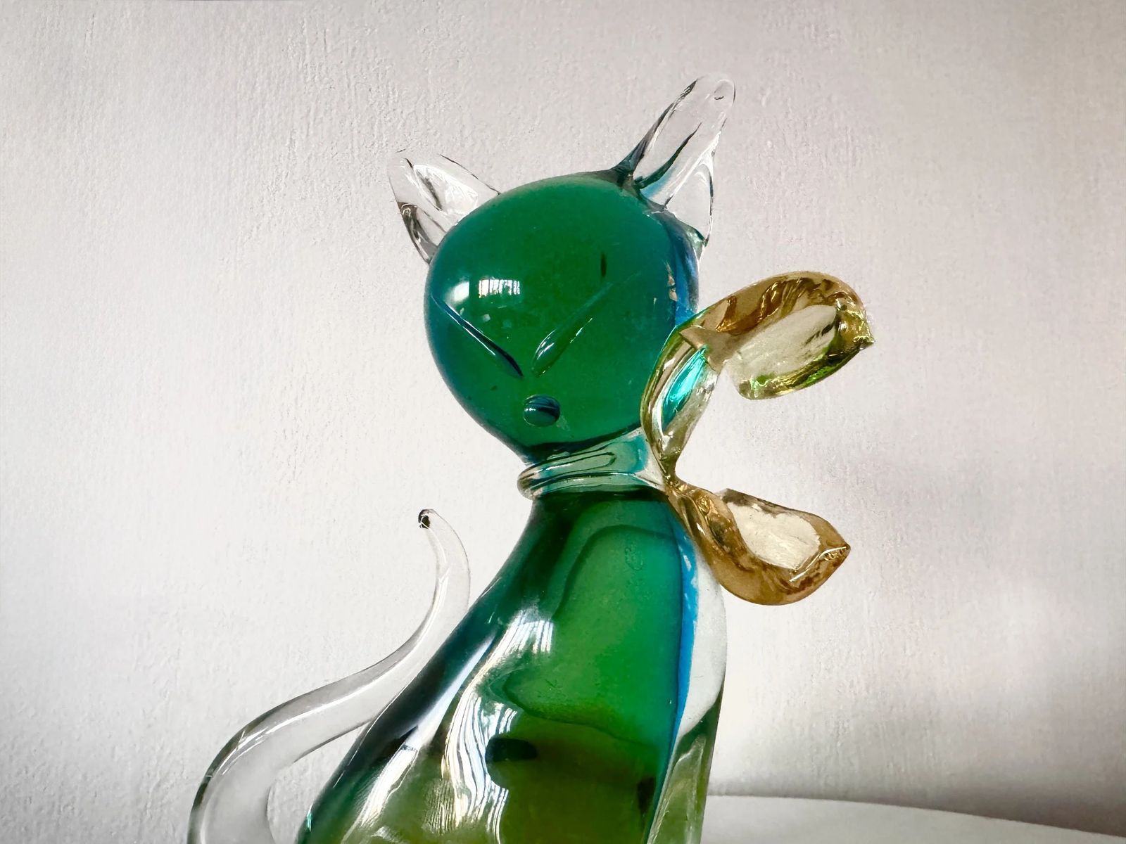 50s Alfredo Barbini Murano Cat Green Ombre photo buy