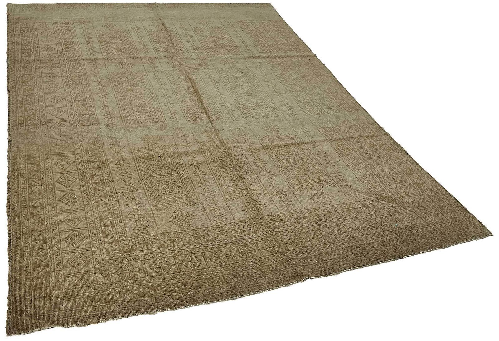 6x9 Beige Antiek Afghaans Kunduz Tapijt 50139 photo furniture