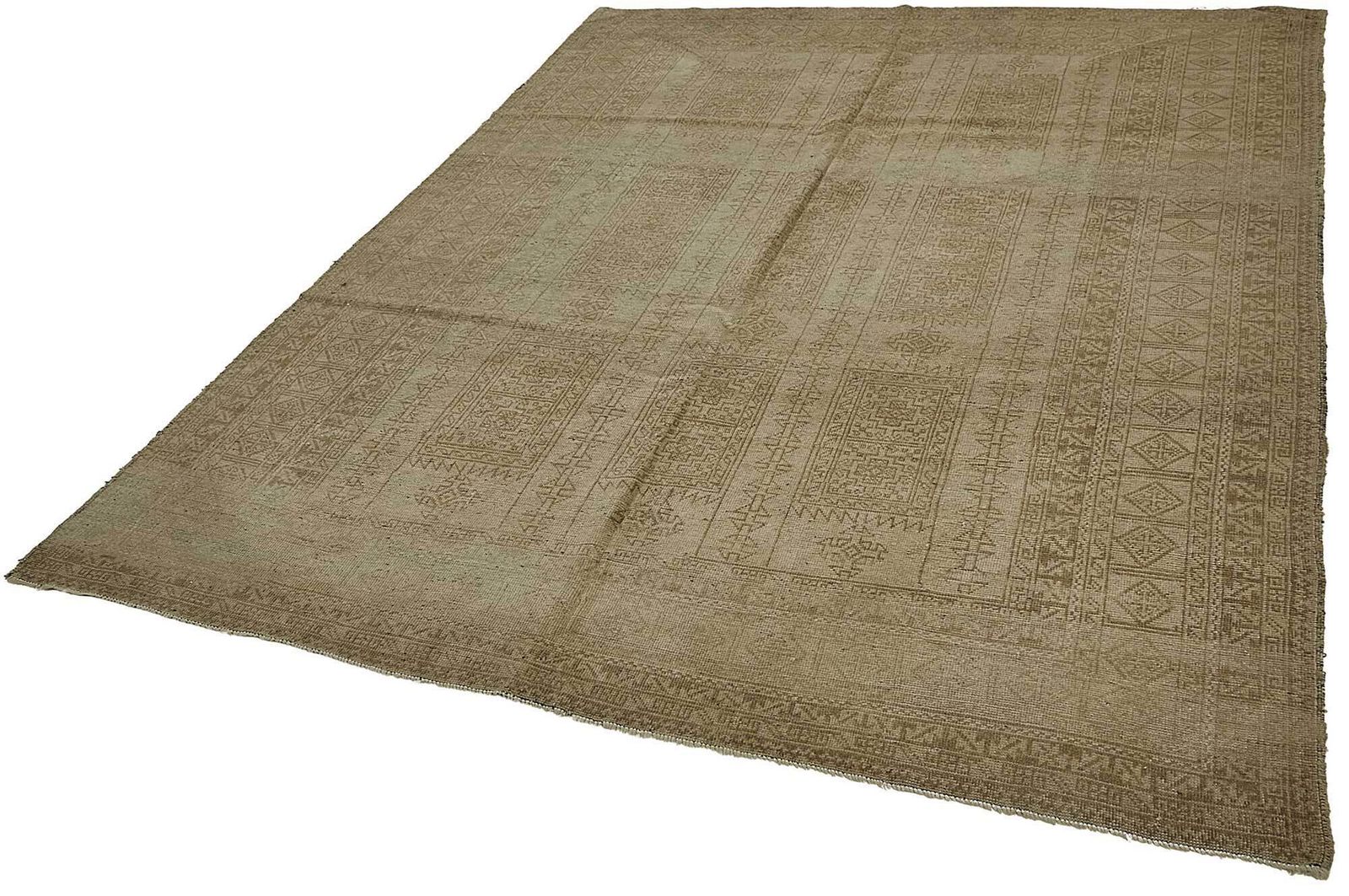 6x9 Beige Antiek Afghaans Kunduz Tapijt 50139 photo for sale