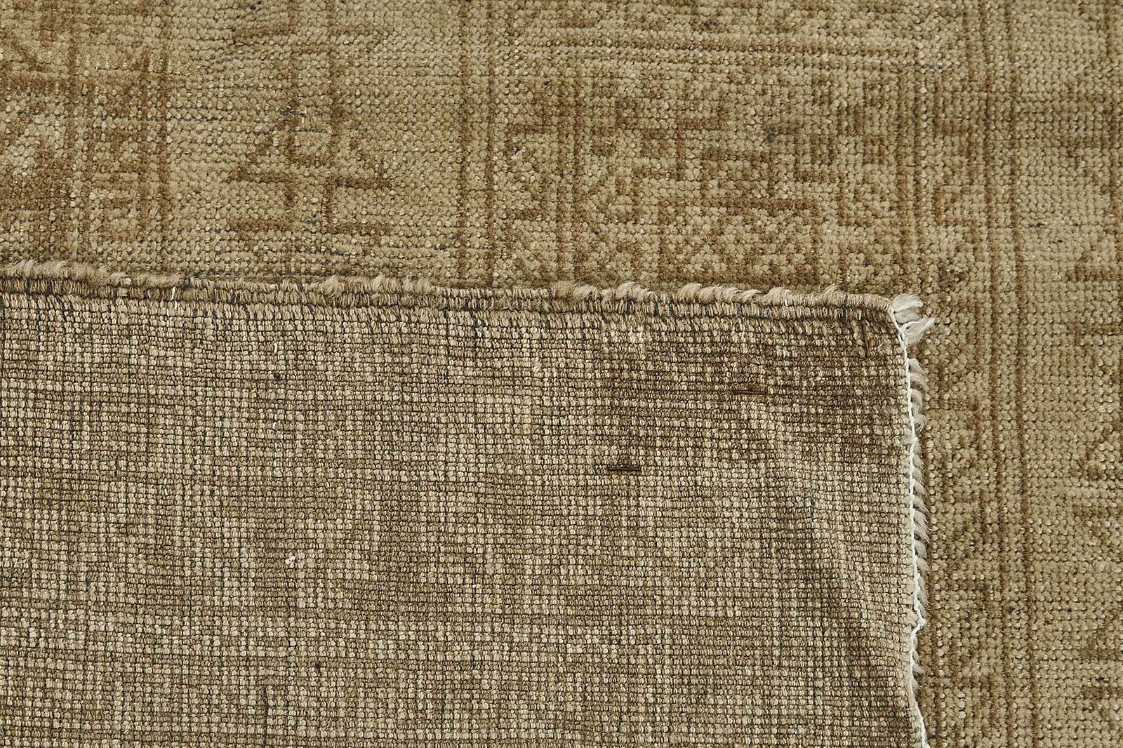 Tapis afghan Kunduz d'époque, beige, 6x9 - 50139 photo buy
