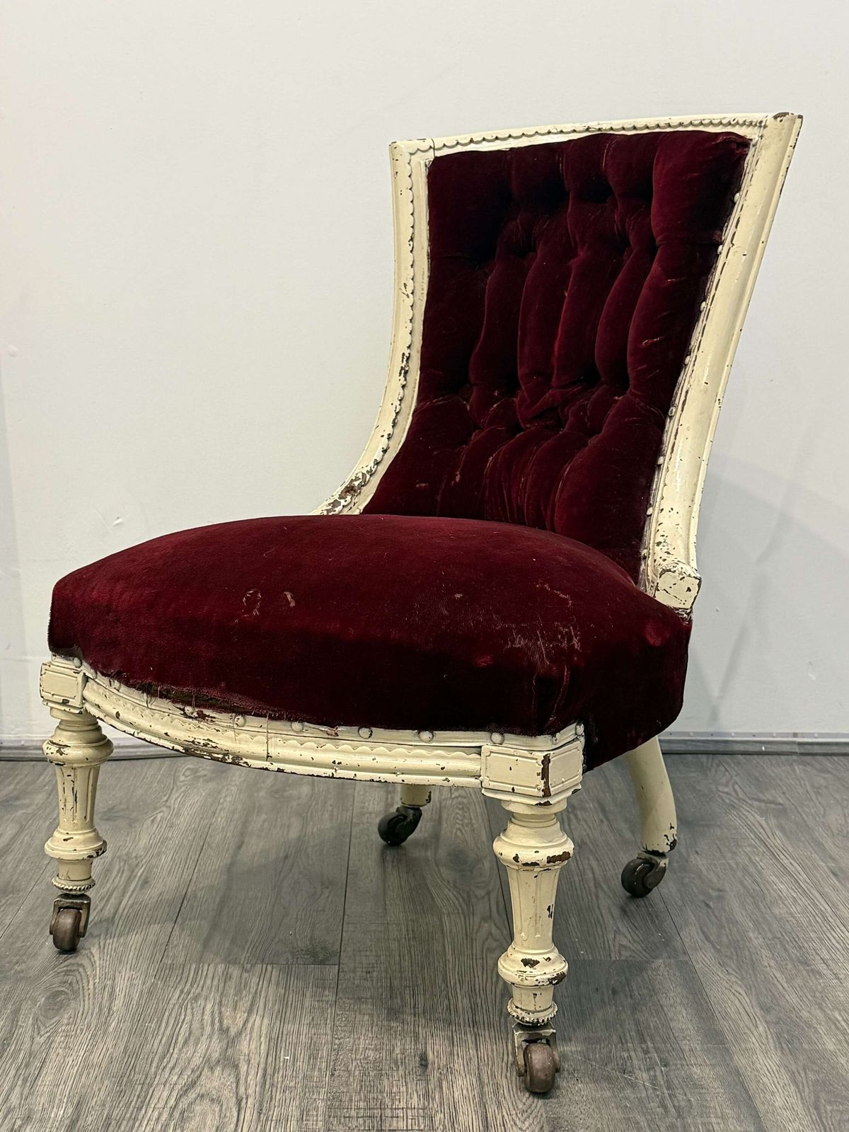 Victorian Red Velvet Chair, 1800s photo 395.0
