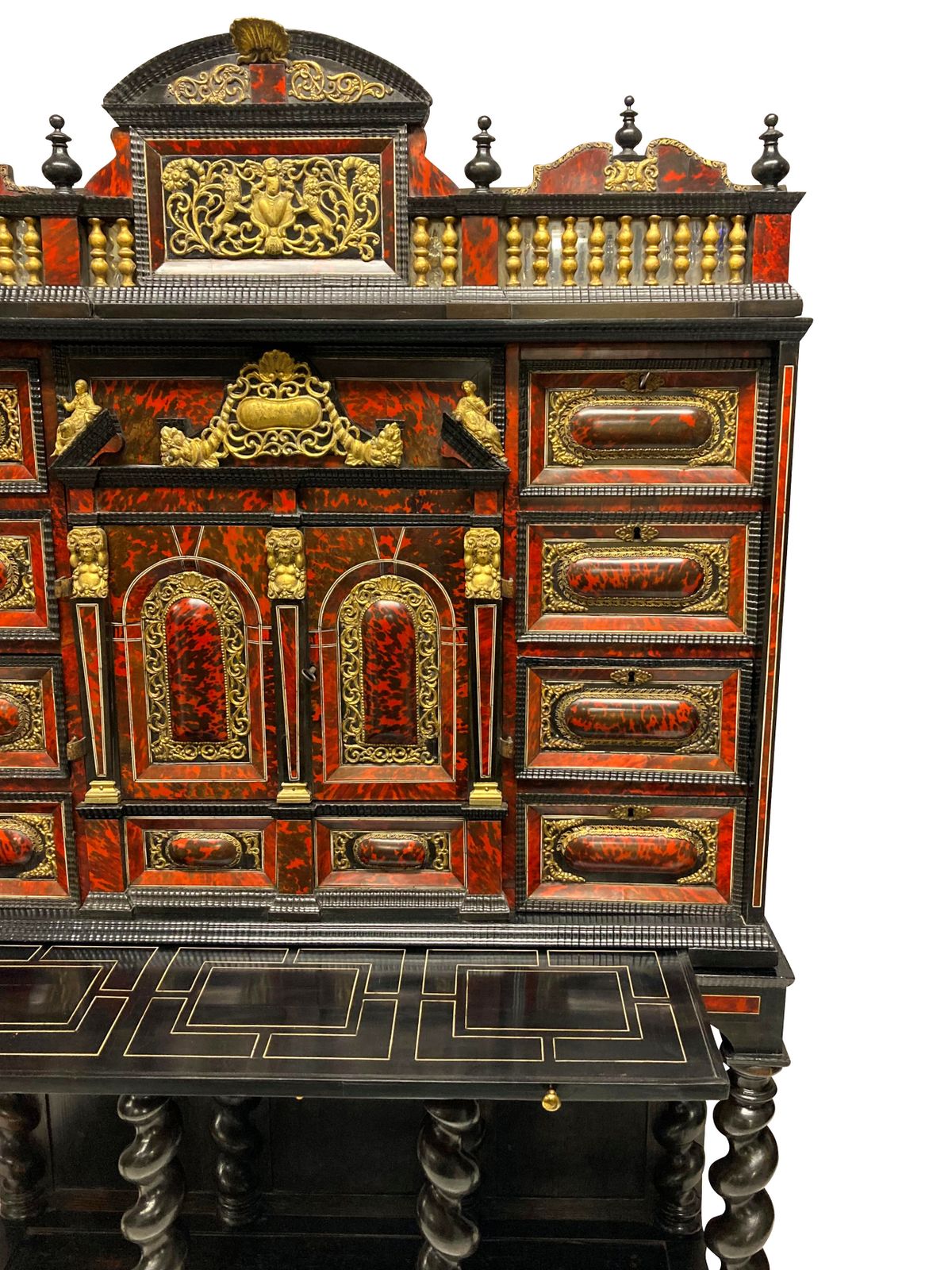A Fine Late XVII Century Flemish Tortoiseshell Architectural Cabinet On Stand photo furniture