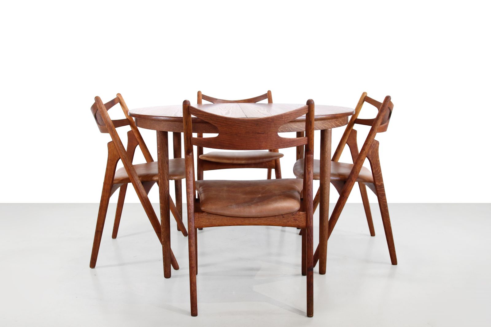 Set Of 4 Oak Hans Wegner Sawbuck Model Ch29 Chairs By Carl Hansen And Son photo 4367.0