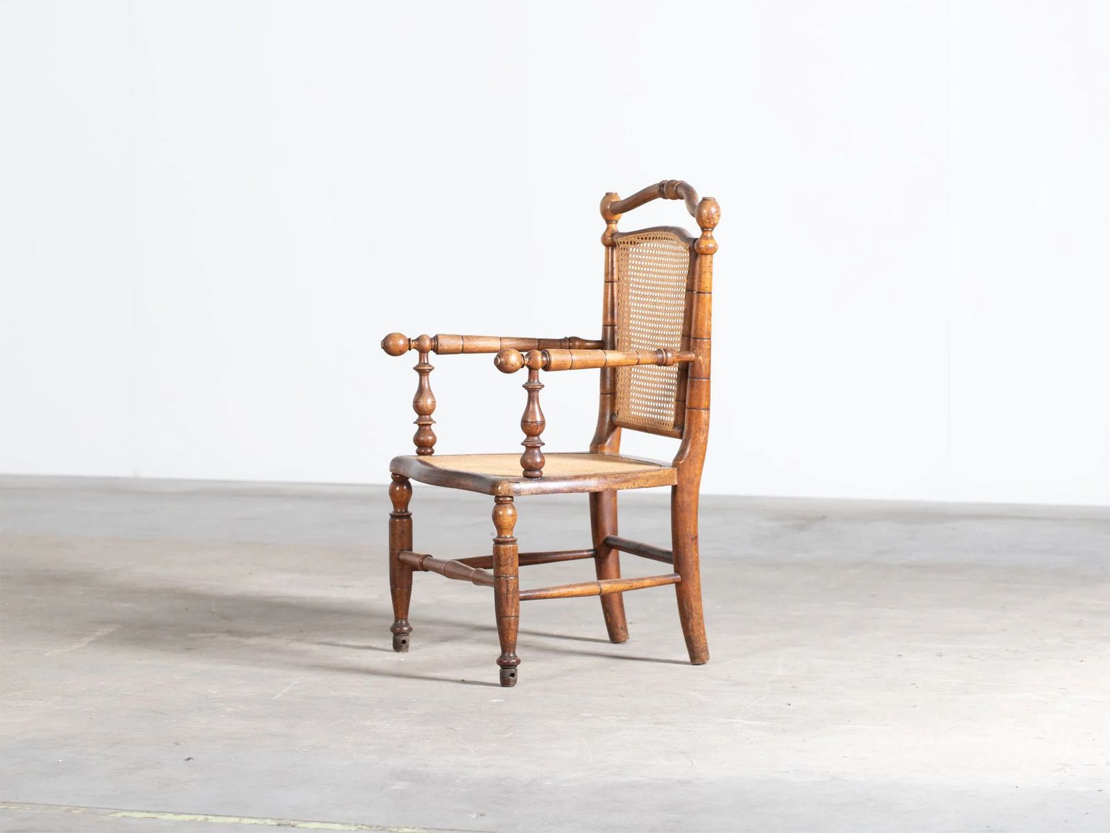 Caned Faux Bamboo Armchair, 1800s photo furniture