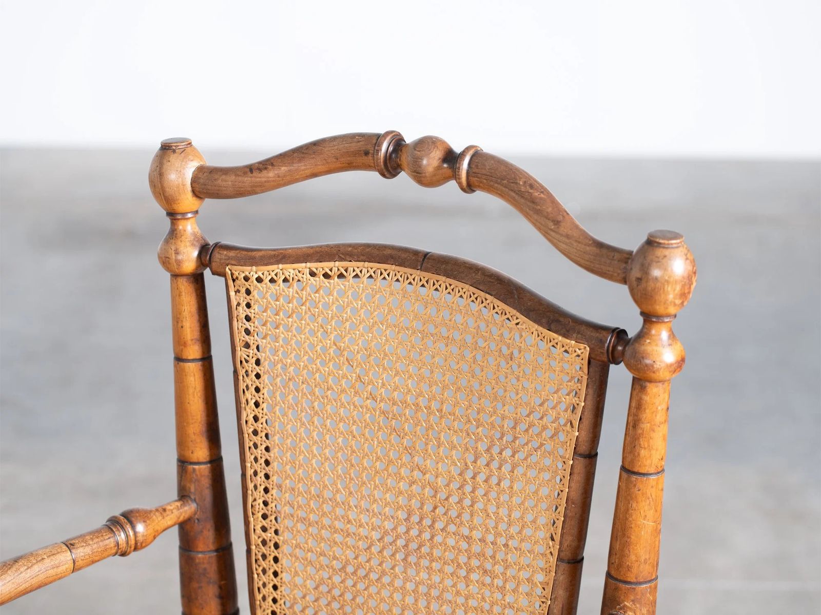 Caned Faux Bamboo Armchair, 1800s photo Furniture
