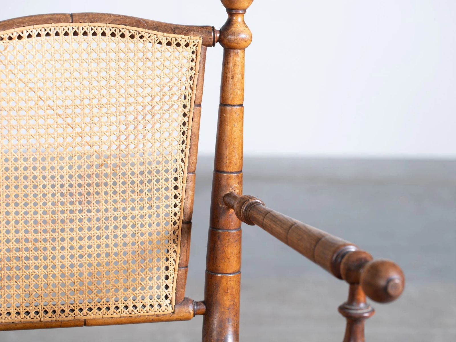 Caned Faux Bamboo Armchair, 1800s photo vinterior