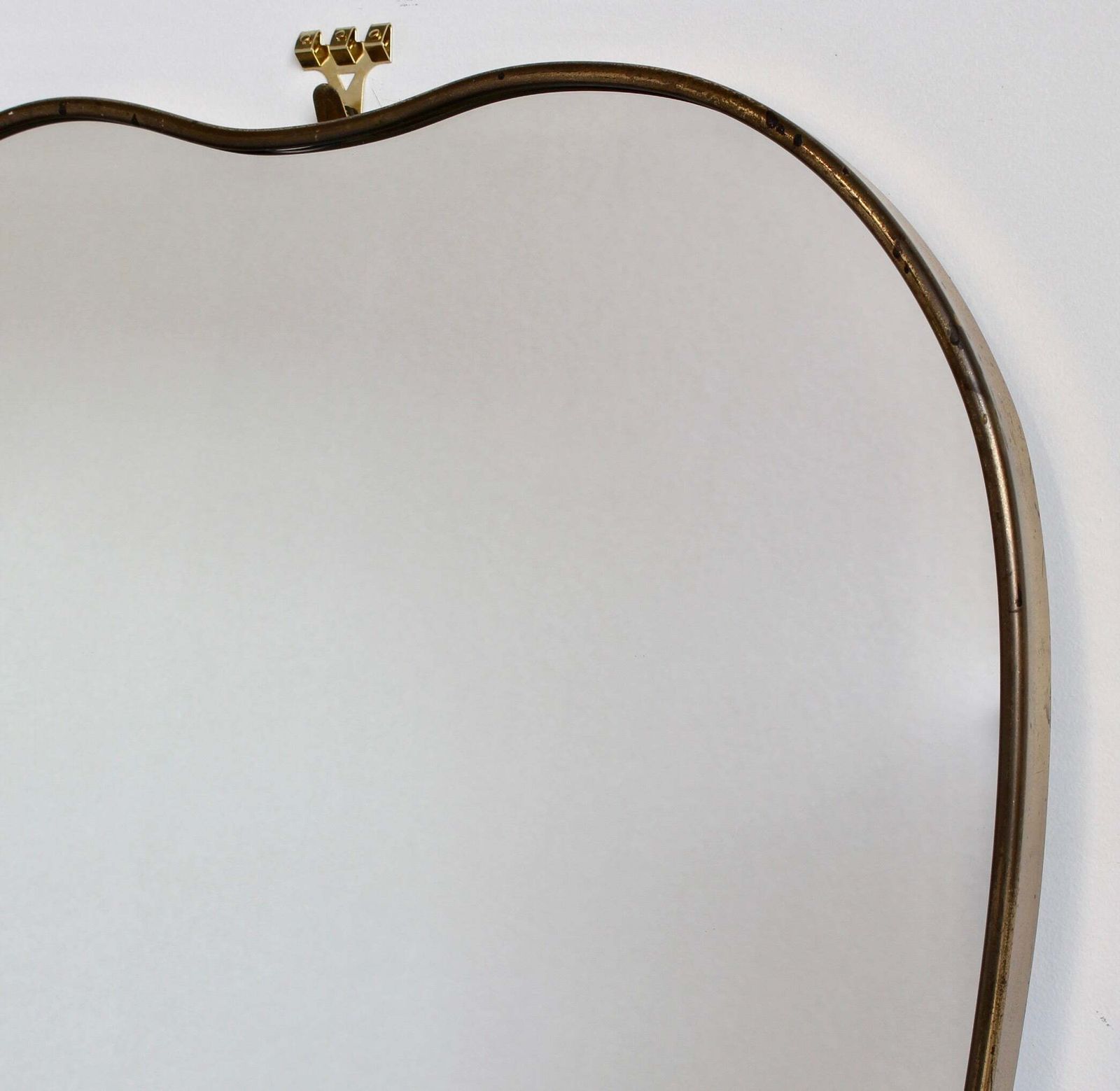 Vintage Italian Wall Mirror With Brass Frame (Circa 1960s) photo vinterior