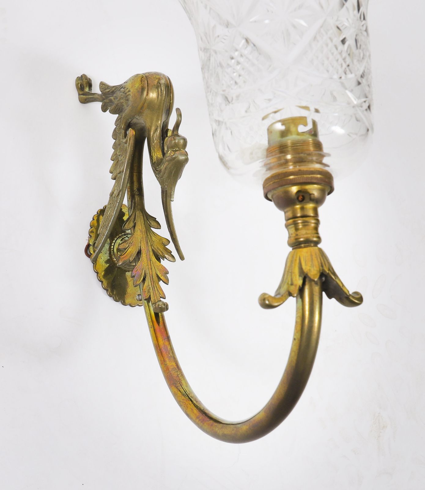 Set Of 6 Neo Classical Ormolu & Glass Griffin Wall Lights Circa 1900 photo vinterior