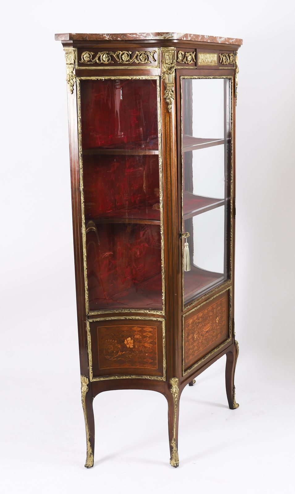 Antique French Louis Revival Parquetry Display Cabinet C1870  19th C photo 2200.0
