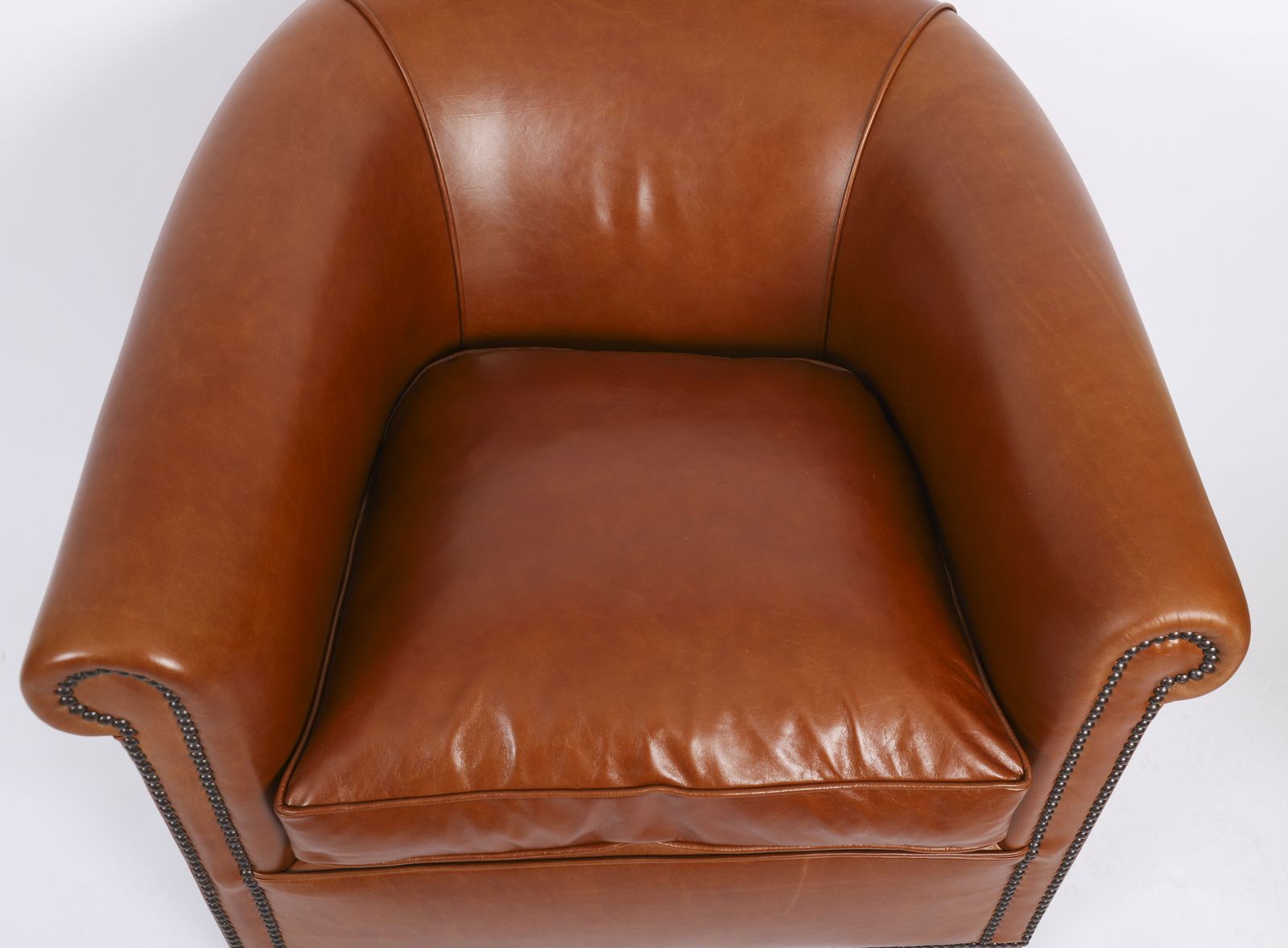 Bespoke Pair English Handmade Amsterdam Leather Arm Chairs Malt photo 3600.0