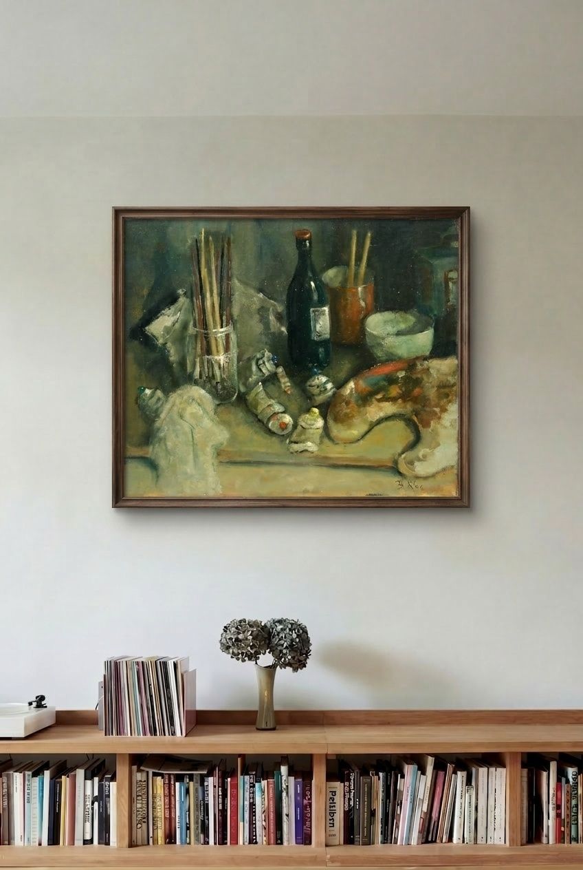 Henk Rhee (1914 1999) 20th Century Oil, The Artist's Tools photo for sale