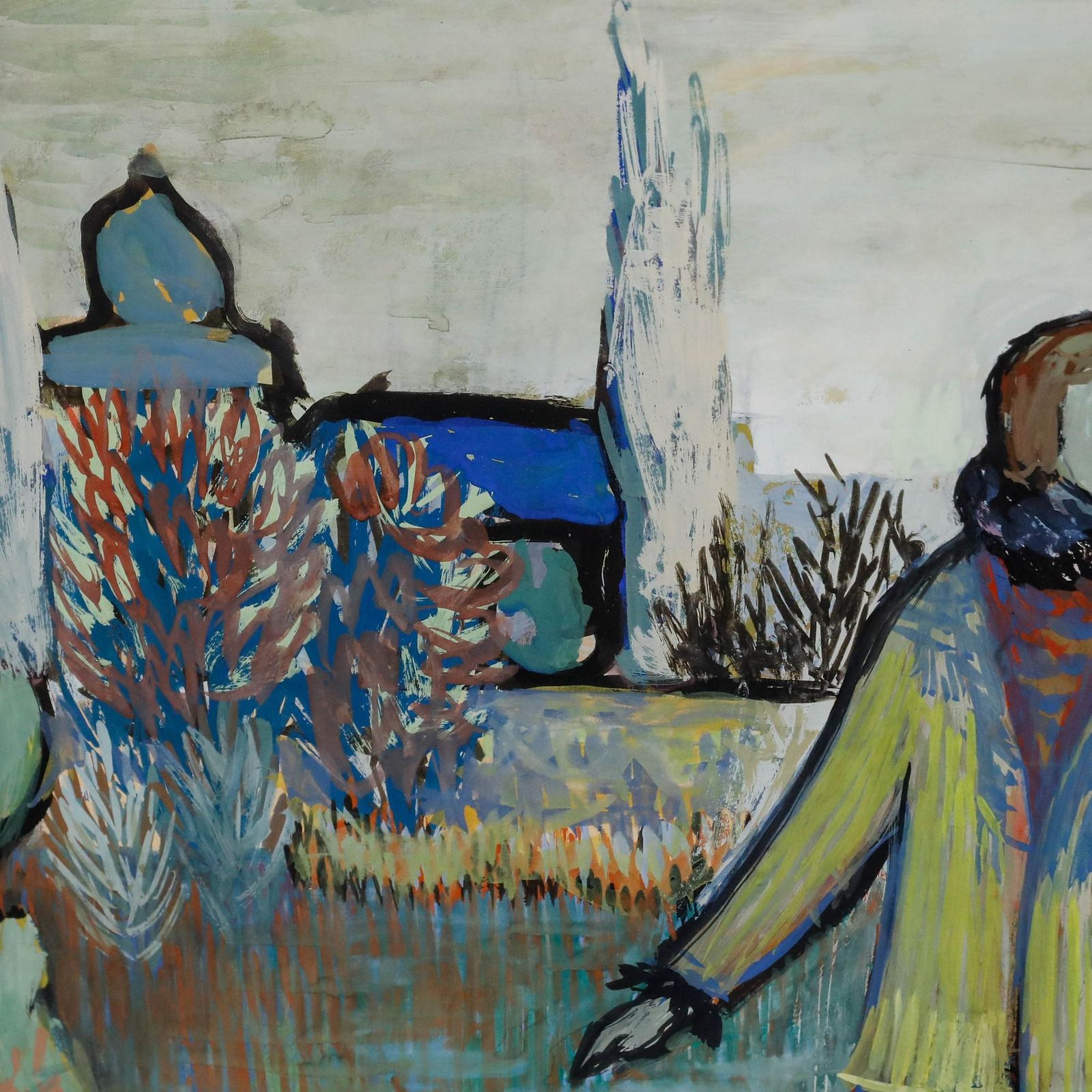 Jan Hofland (B.1937) Framed 20th Century Gouache, Park Games photo buy