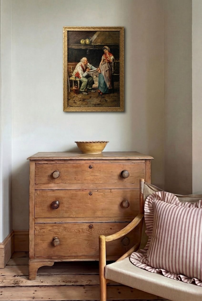 Raffaele Frigerio (1875 1948) Framed 19th Century Oil, Tied Together photo for sale