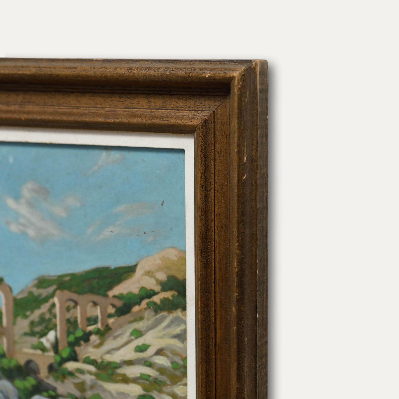 J. Tanot Framed Early 20th Century Oil, View Of An Aqueduct photo vinterior