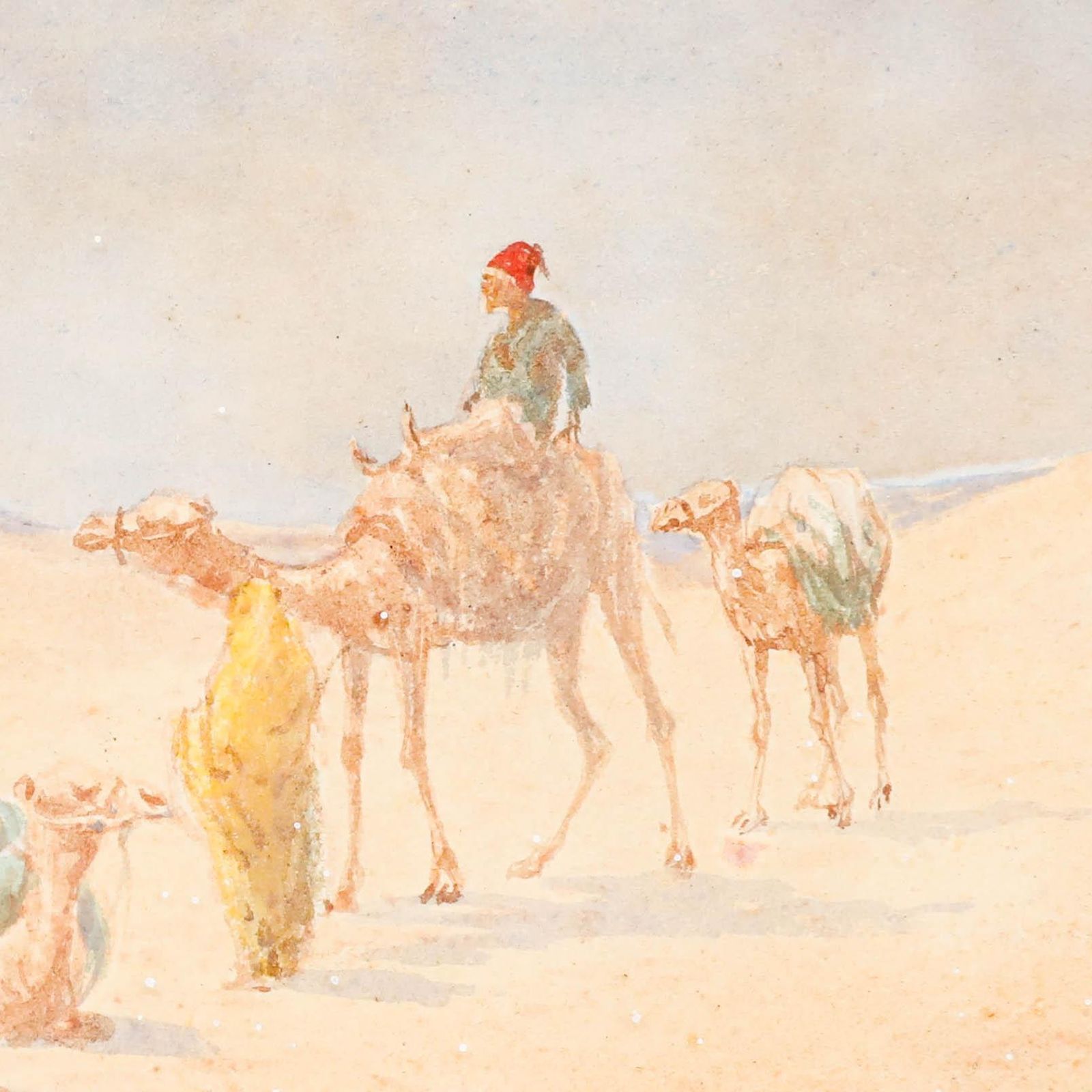 G. Jamrack Framed Early 20th Century Watercolour, Desert Journey photo 175.0