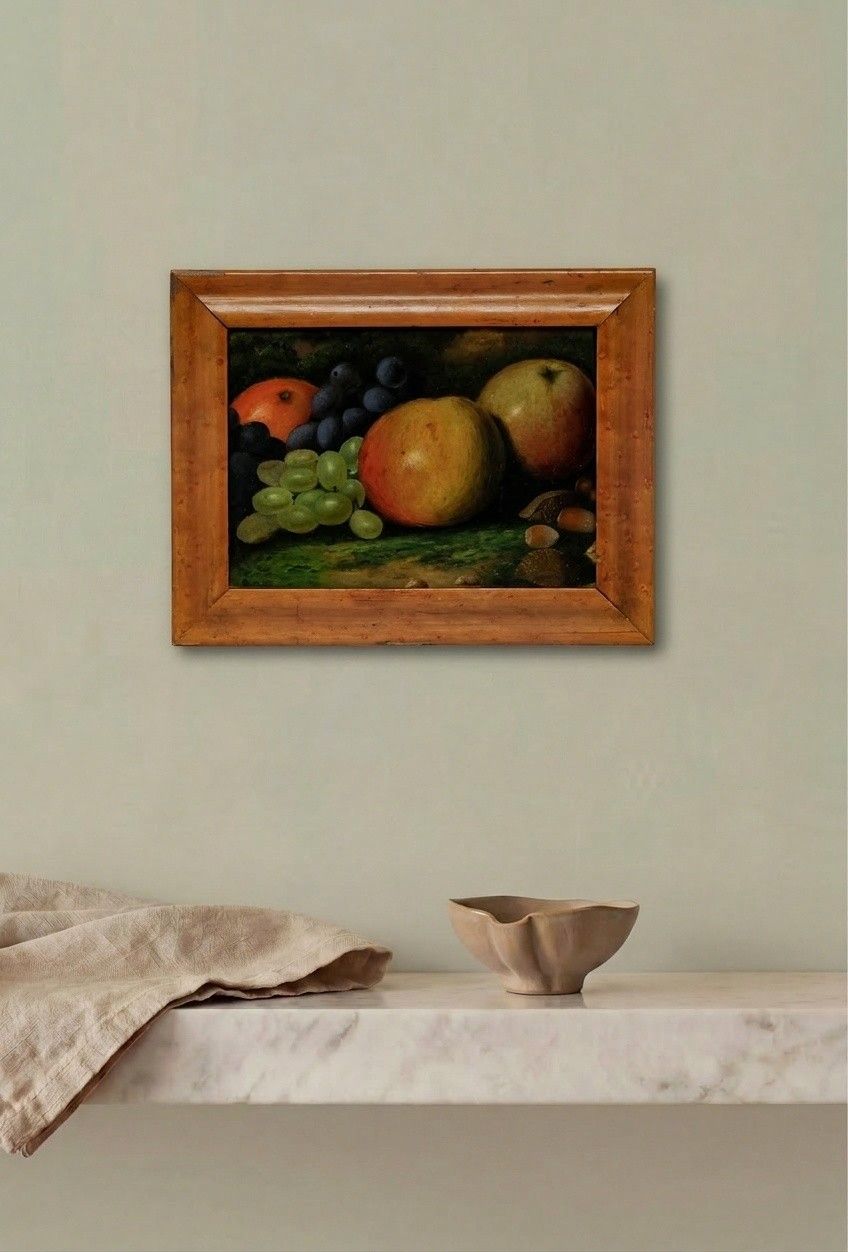 English School 19th Century Oil Autumn Fruits photo for sale