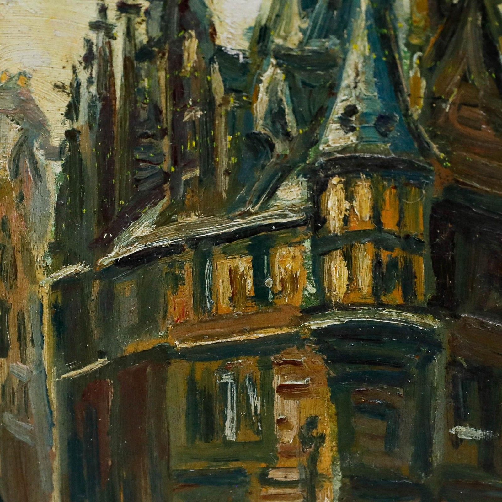 Pierre Antoine Cluzeau (1884 1963) Early 20th Century Oil, Hôtel De Sens photo Art