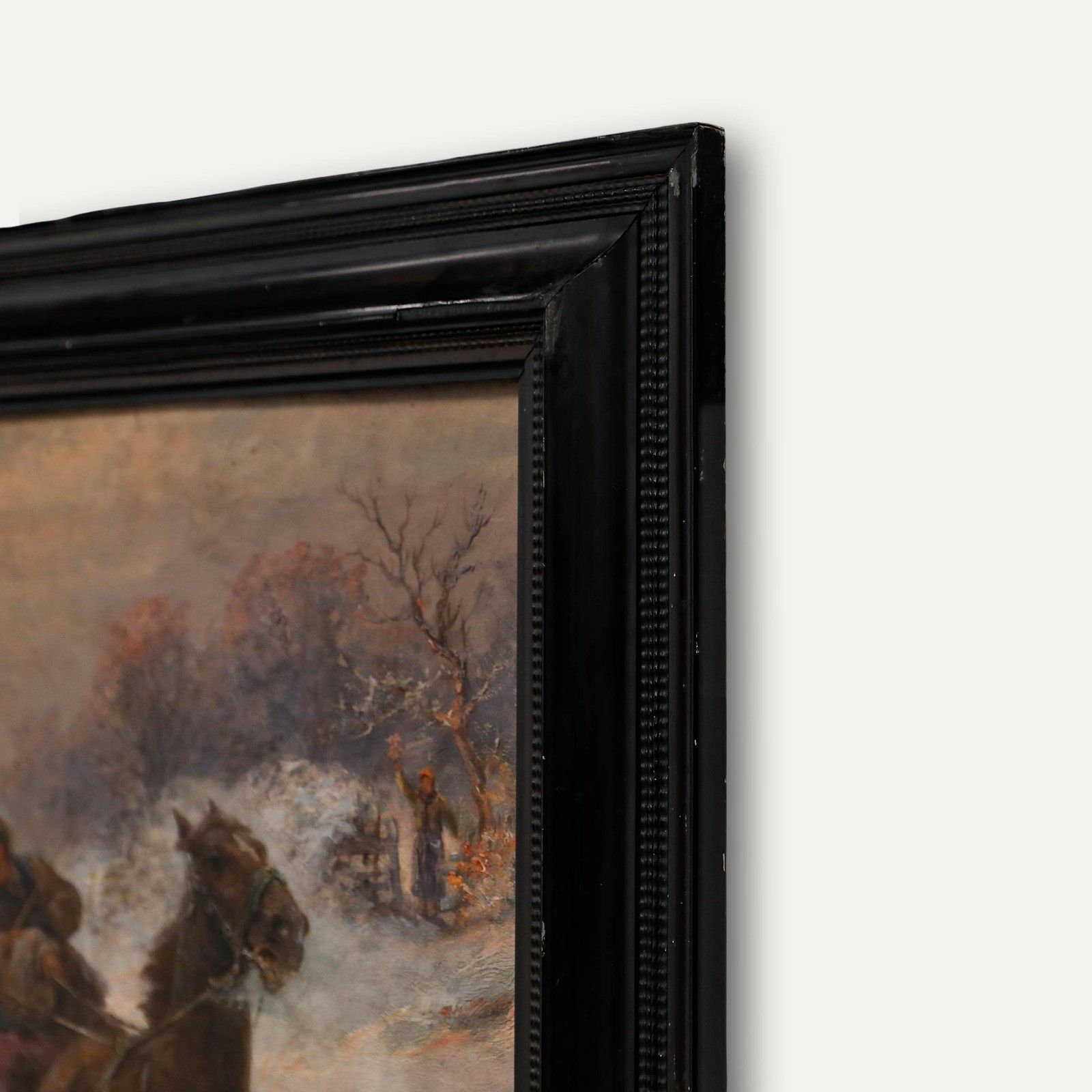 Gustav Prucha (1875 1952) Early 20th Century Oil, Dashing Through The Snow photo vinterior
