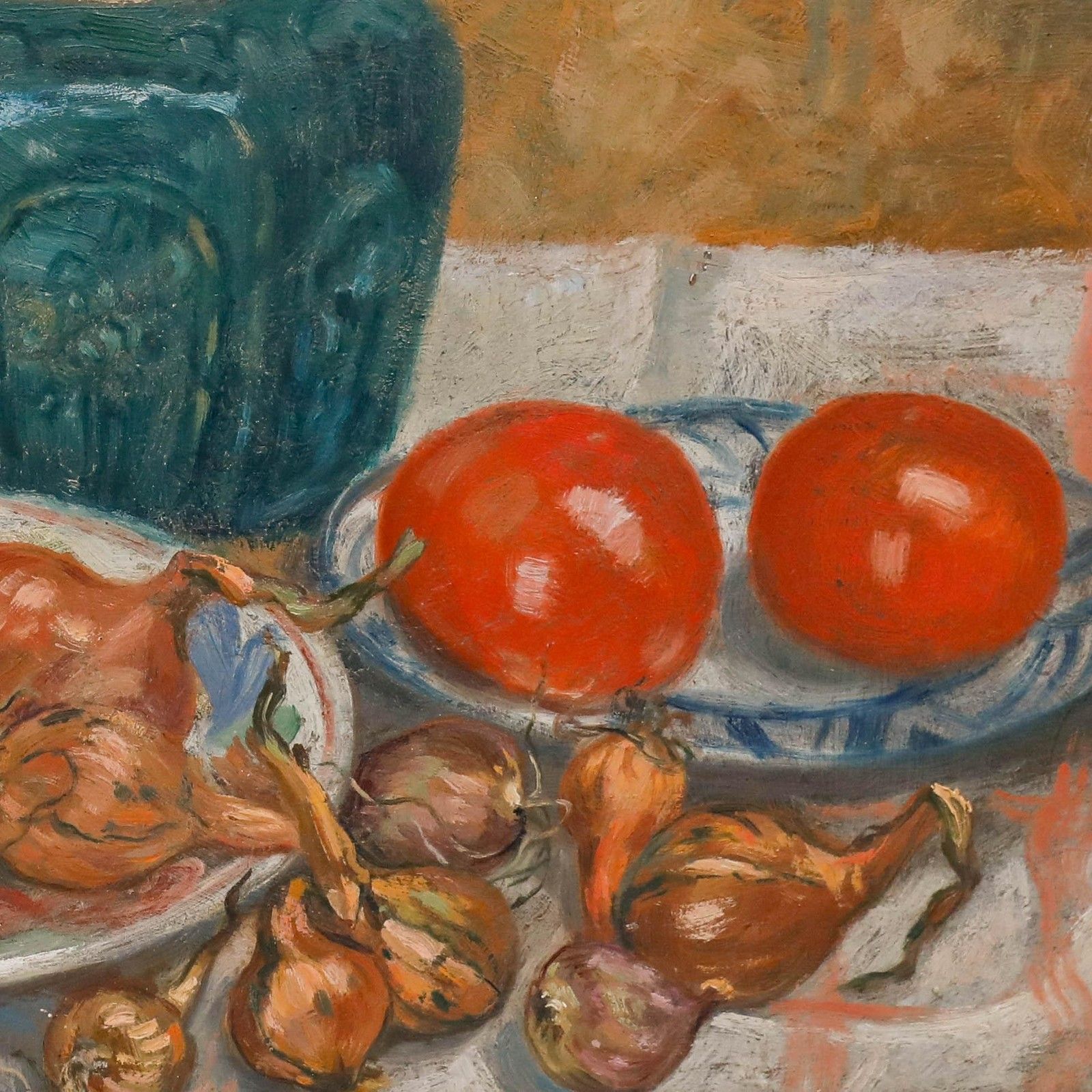 Von Wetter Early 20th Century Oil, Still Life With Ginger Jar photo 325.0