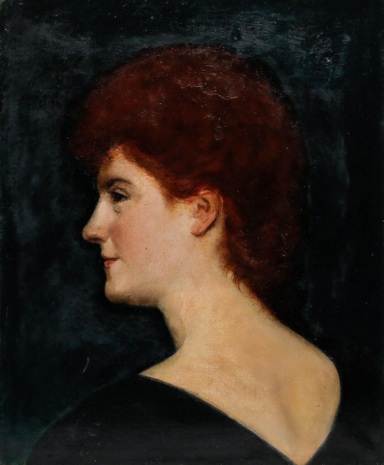 Late 19th Century Oil Portrait Of A Lady photo furniture