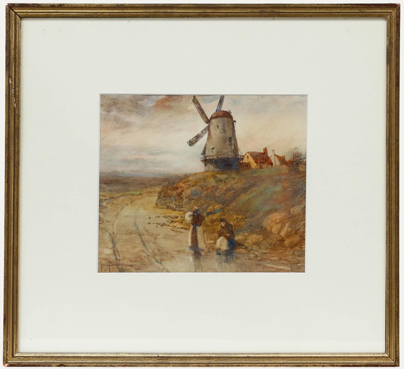 Percy Brooke (1869 1916) Framed Early 20th Century Watercolour, The Windmill