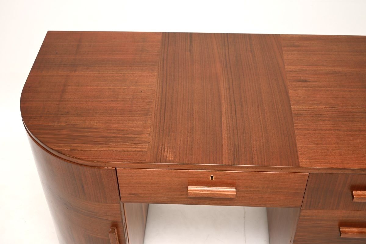photo for sale Art Deco Figured Walnut Desk, 1930s