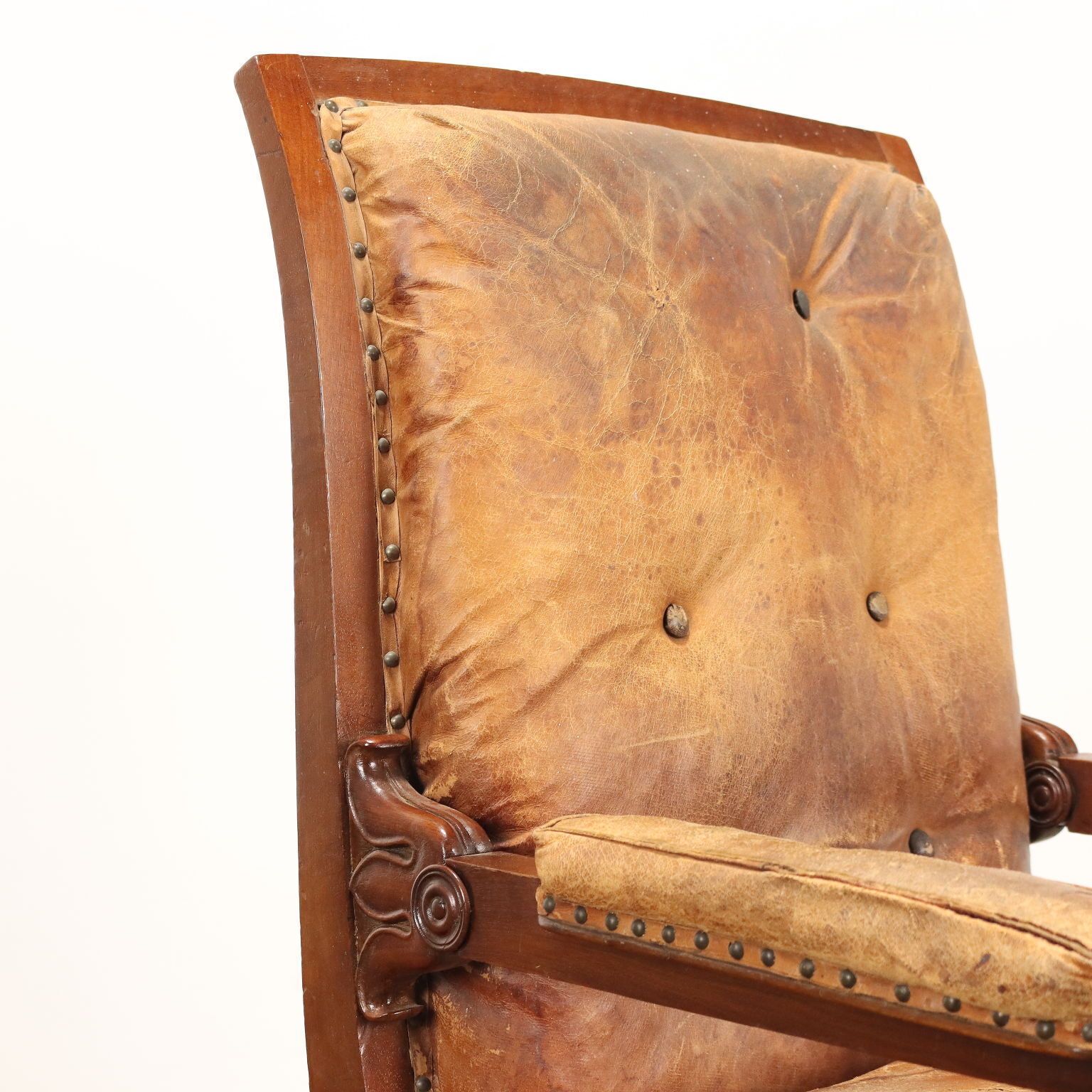 Antique Reclining Chair Louis Philippe Walnut Italy XIX Century photo vinterior