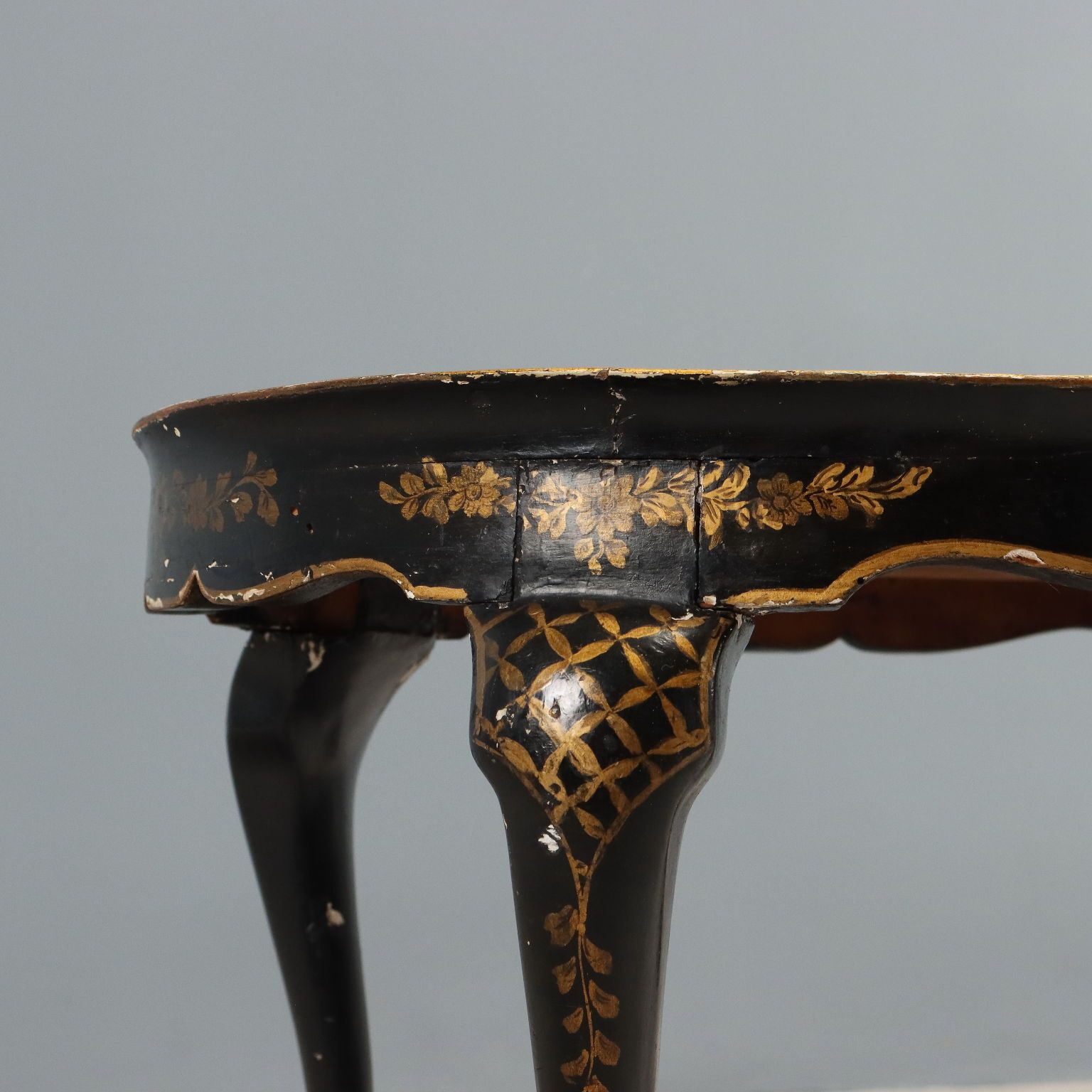 Antique Coffee Table Lacquered Painted Wood Italy XX Century photo buy