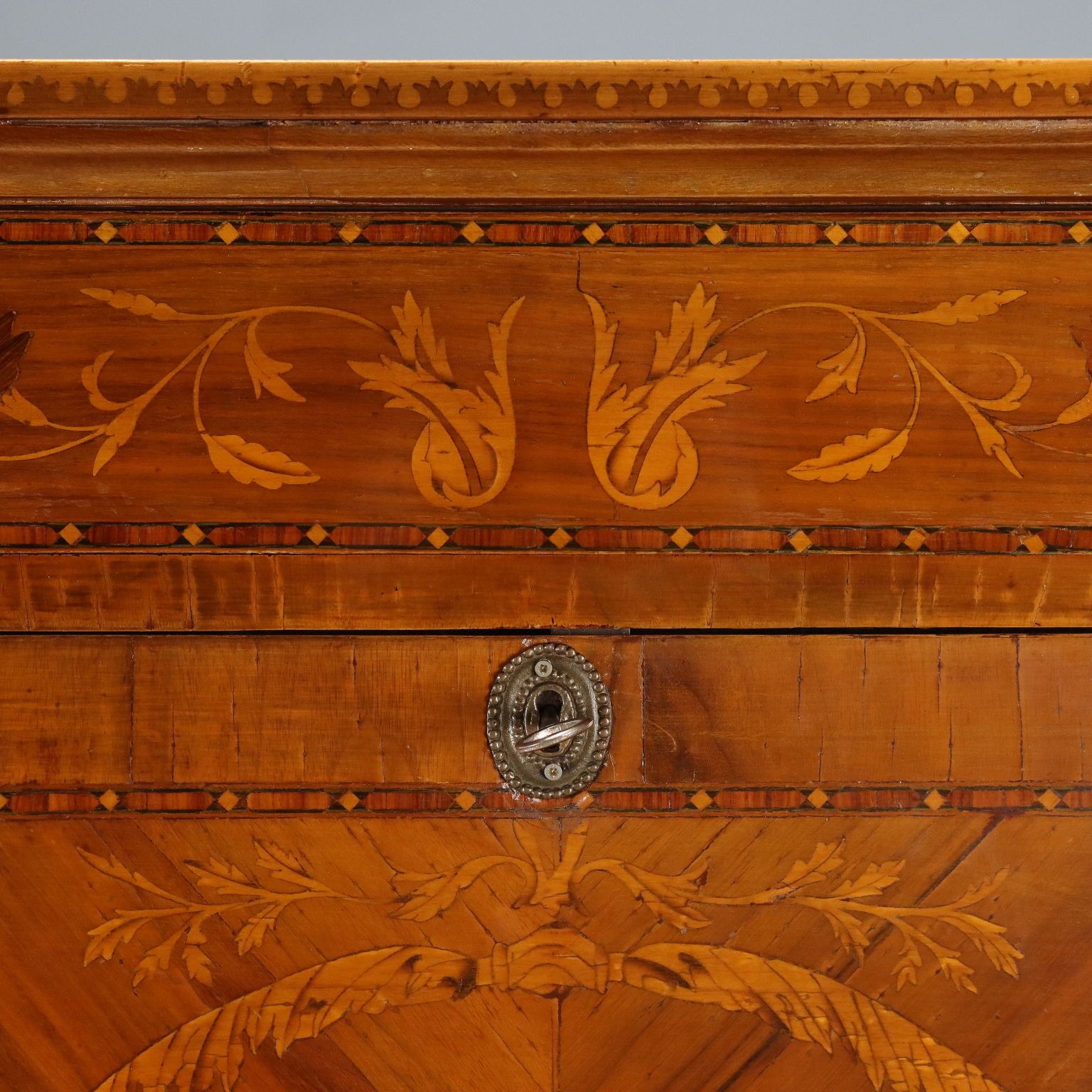 Antique Empire Style Walnut Veneer Secretary – Italy, 20th Century photo vinterior