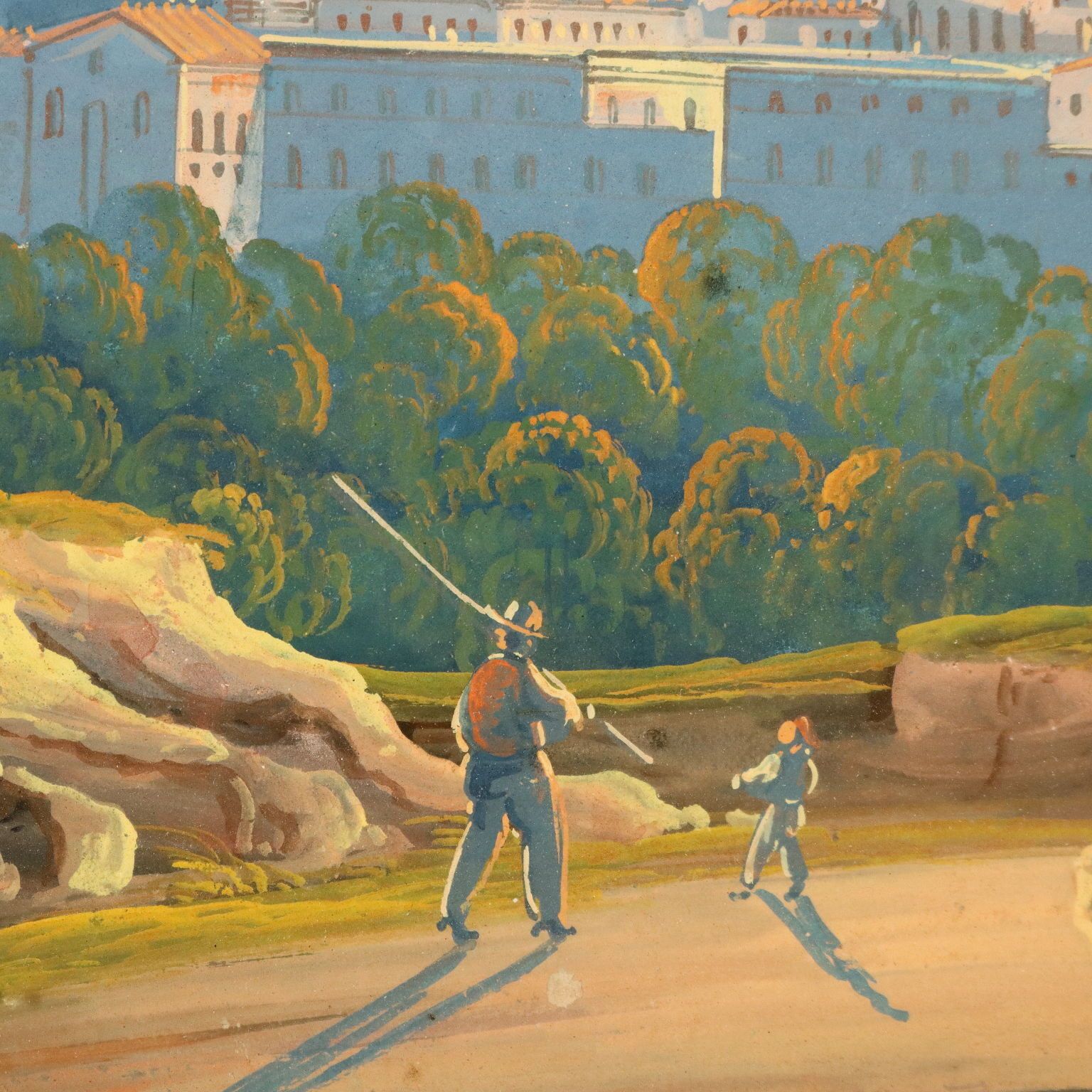 Peinture d'époque, gouache, vue de Sorrente, XIXe siècle photo Art