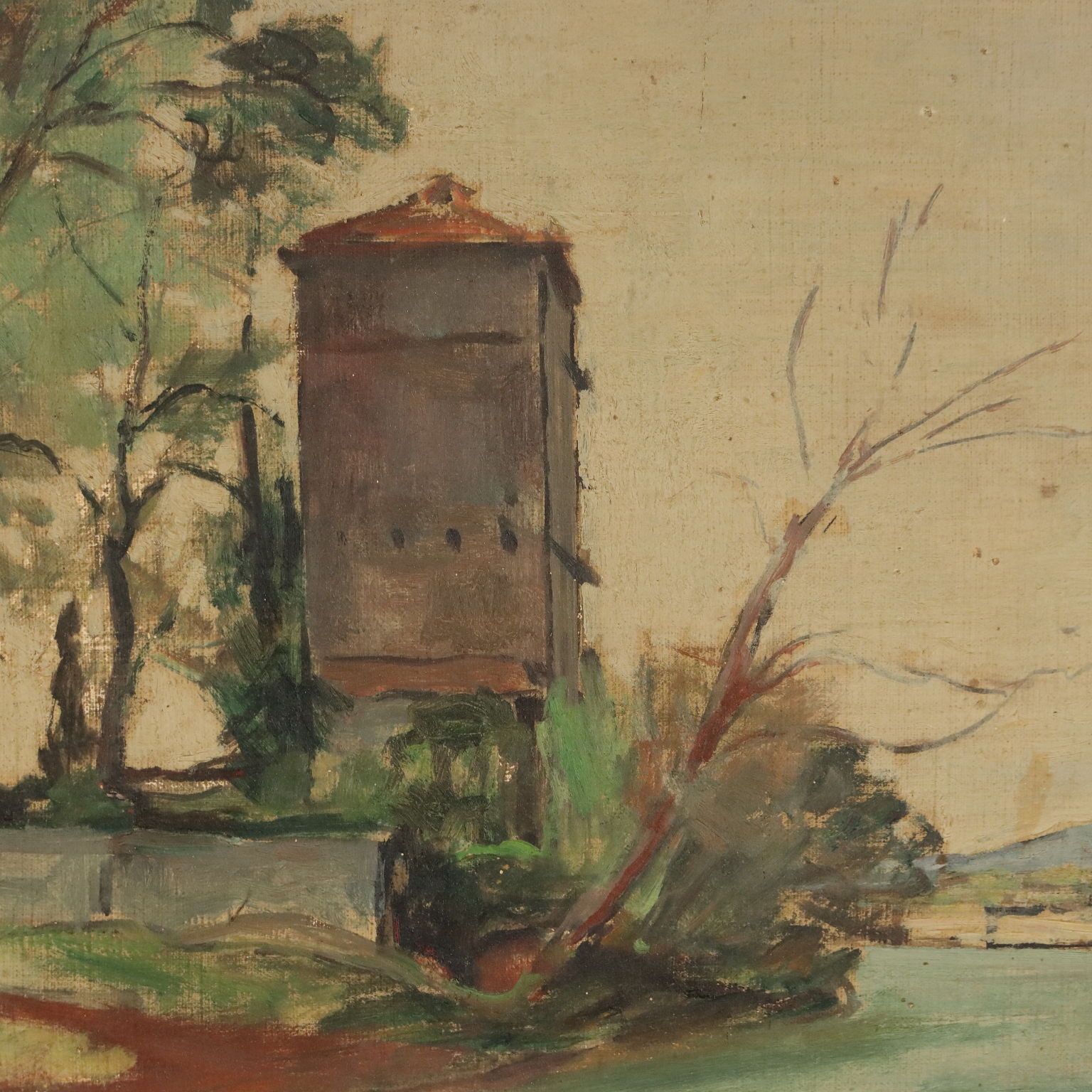 Peinture moderne signée Fioravante Seibezzi : Padoue - Le Bacchiglione, 1942 photo 1120.0