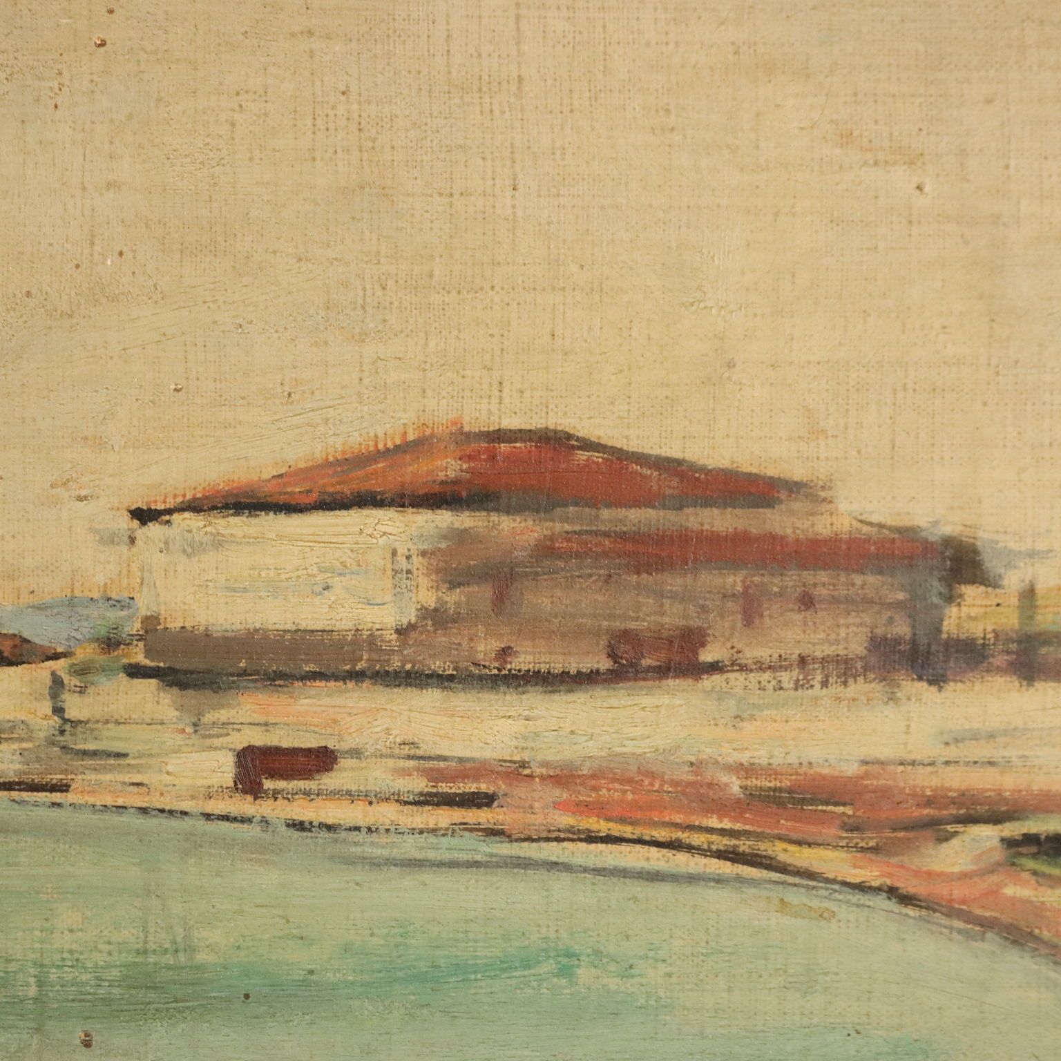 Peinture moderne signée Fioravante Seibezzi : Padoue - Le Bacchiglione, 1942 photo vinterior