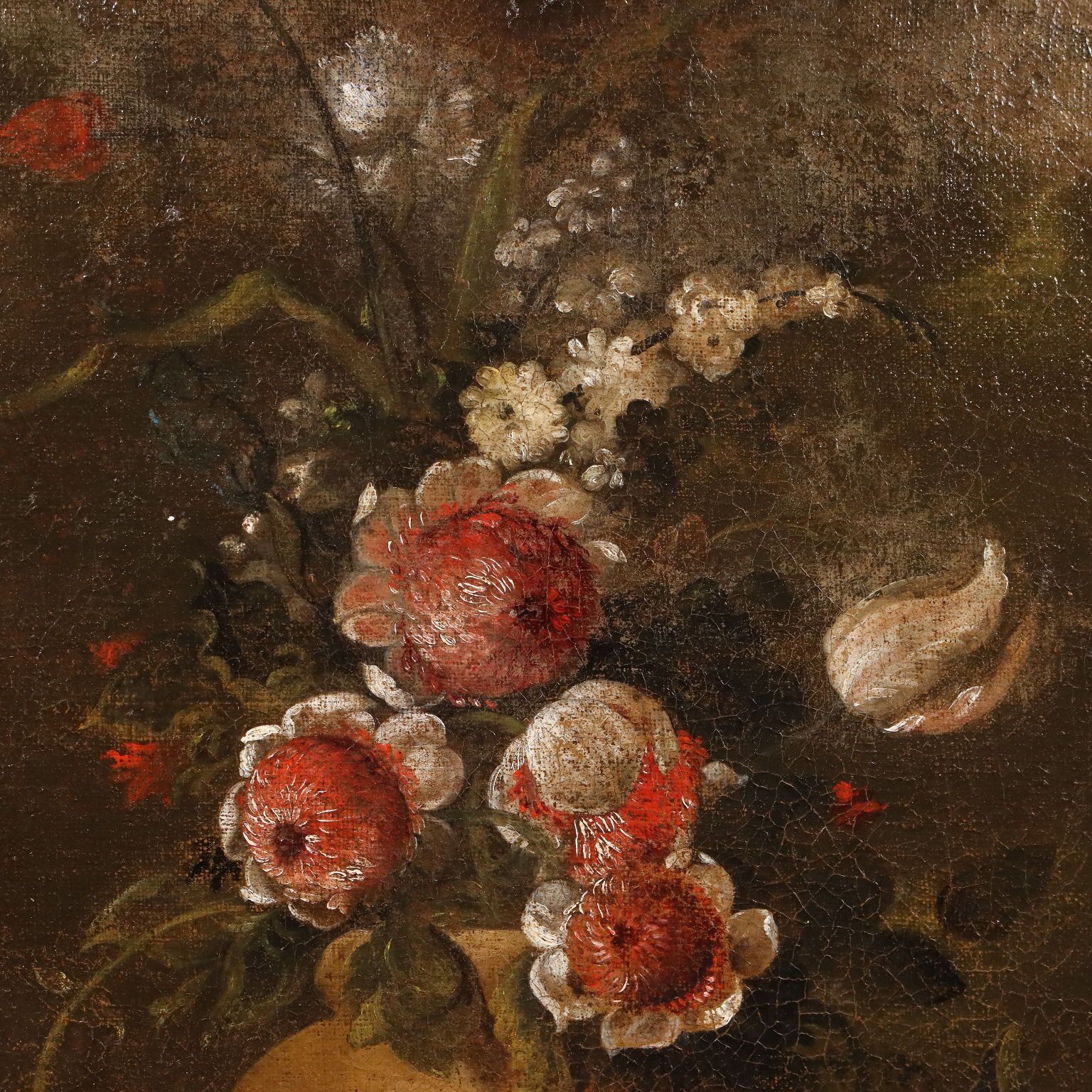 Peinture d'époque, nature morte aux fleurs, huile sur toile, XVIIIe siècle photo Art