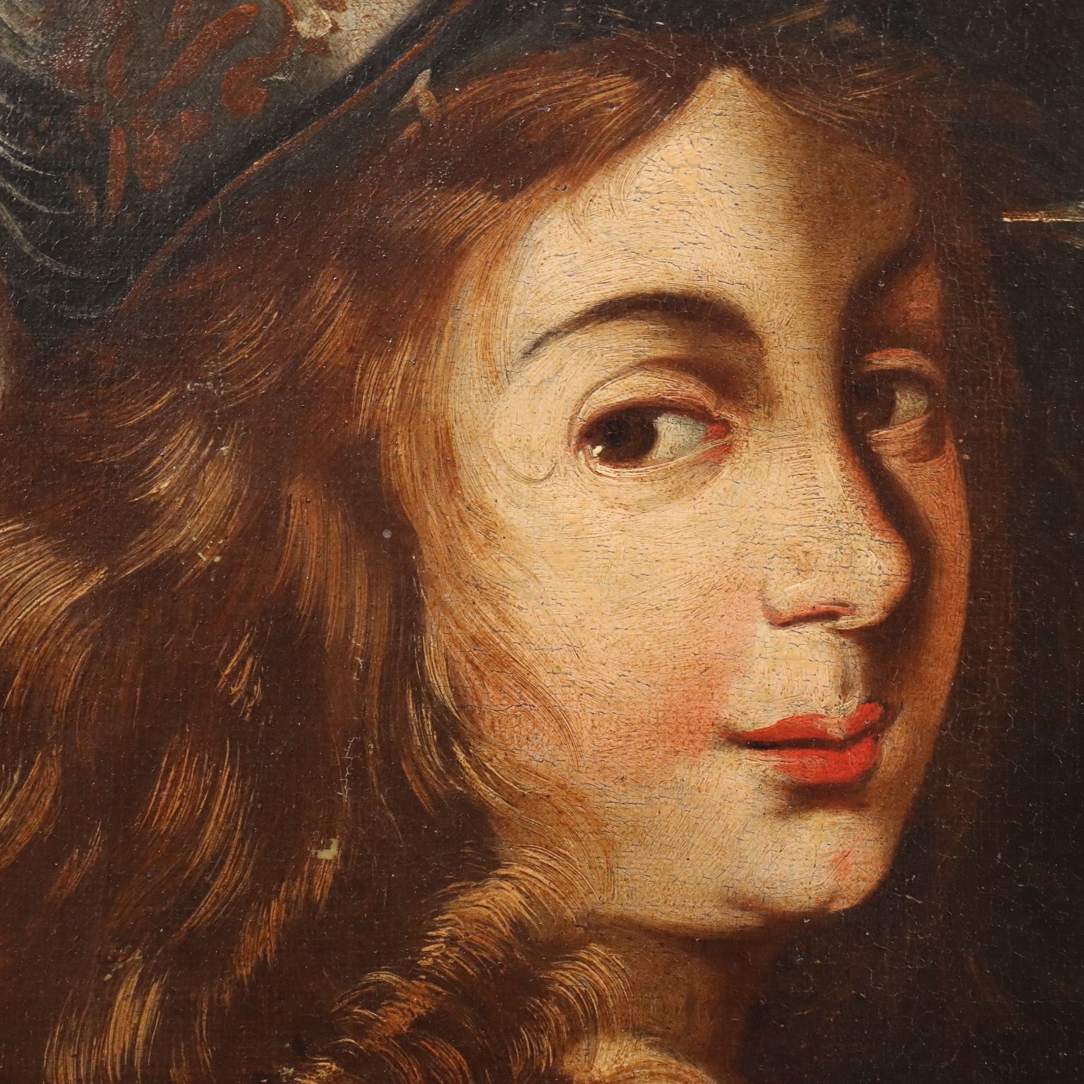 Tableau d'époque « Leandra Queen Of The Amazons », huile sur toile, XVIIe siècle photo Art