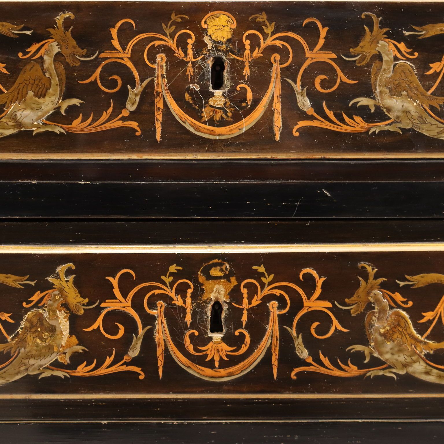 Furniture Antique Secretraire Mahogany Drawers Italy XIX Century photo
