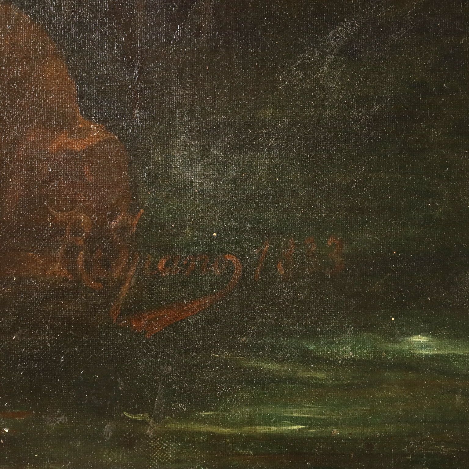 Antique Painting Moses Entrusted To The Waters Of The Nile XX Century photo buy