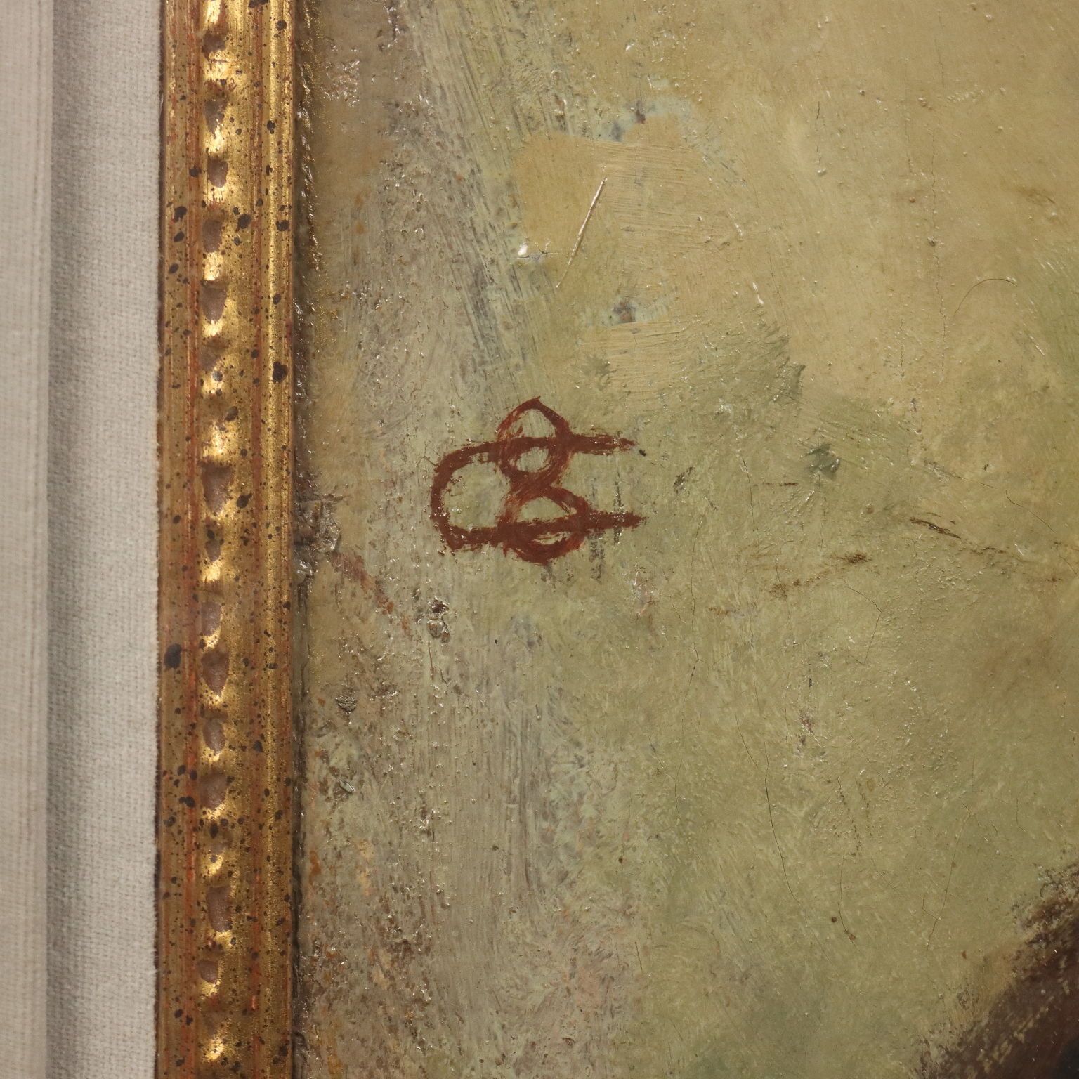 Peinture moderne signée Casimiro Ottone, portrait féminin, XXe siècle photo vinterior