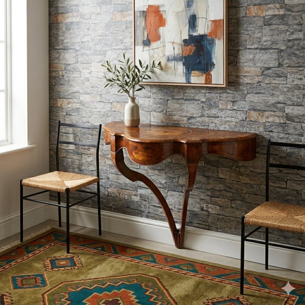 Antique Drop Shaped Console Walnut Carvings Italy XIX Century photo furniture