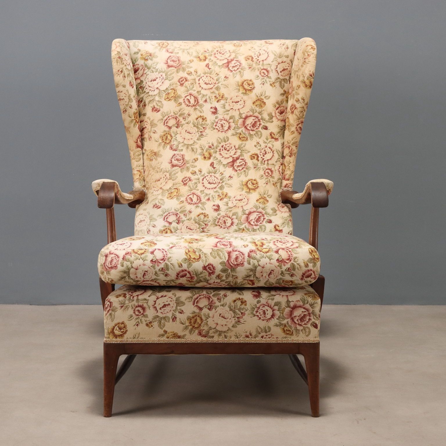 Fauteuil vintage Frama Marelli en tissu, design Italie, années 1950 photo Mobilier