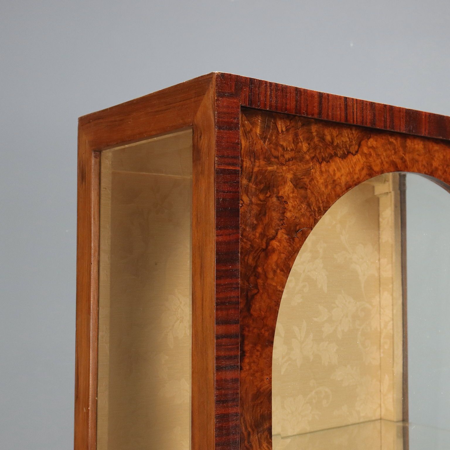 Vintage Dispaly Cabinet Burl Veneer Design Italy 1920s 1930s photo vintage