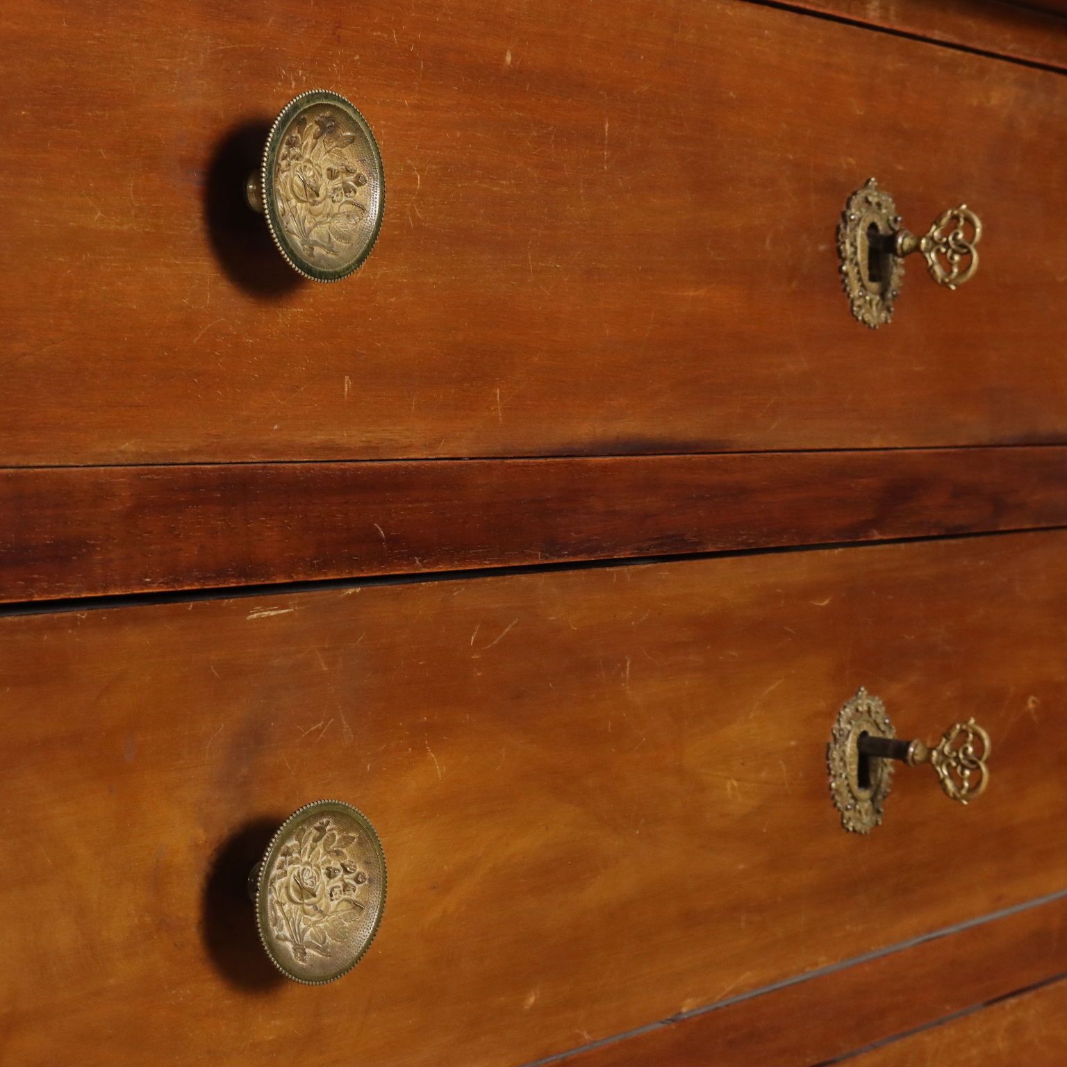 Antique Chest Of Drawers Empire Walnut Marble XIX Century photo buy