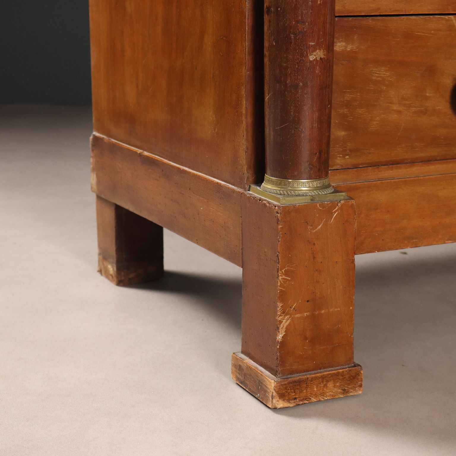 photo furniture Antique Chest Of Drawers Empire Walnut Marble XIX Century