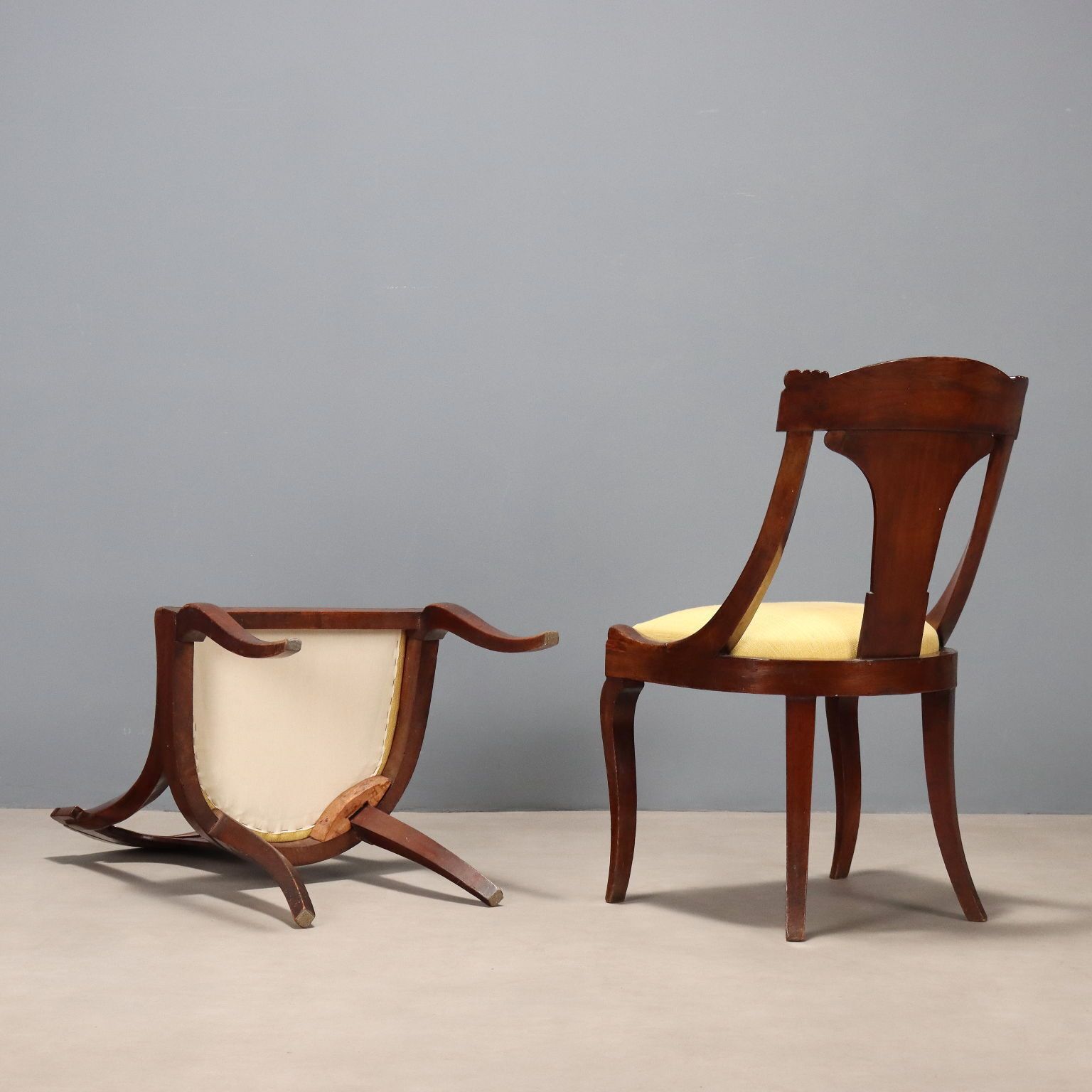 Antique Chairs Louis Philippe Walnut Italy XIX Century photo vintage