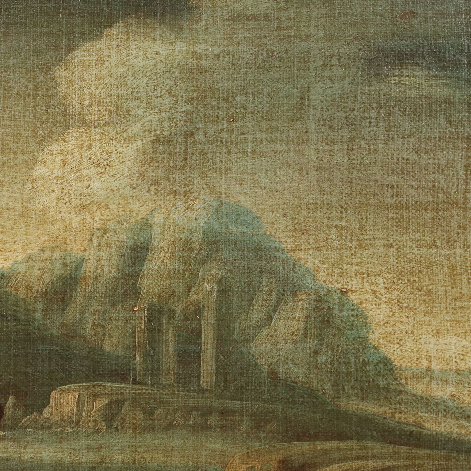 Tableau d'époque, paysage avec bergers et troupeaux, XVIIIe siècle photo buy