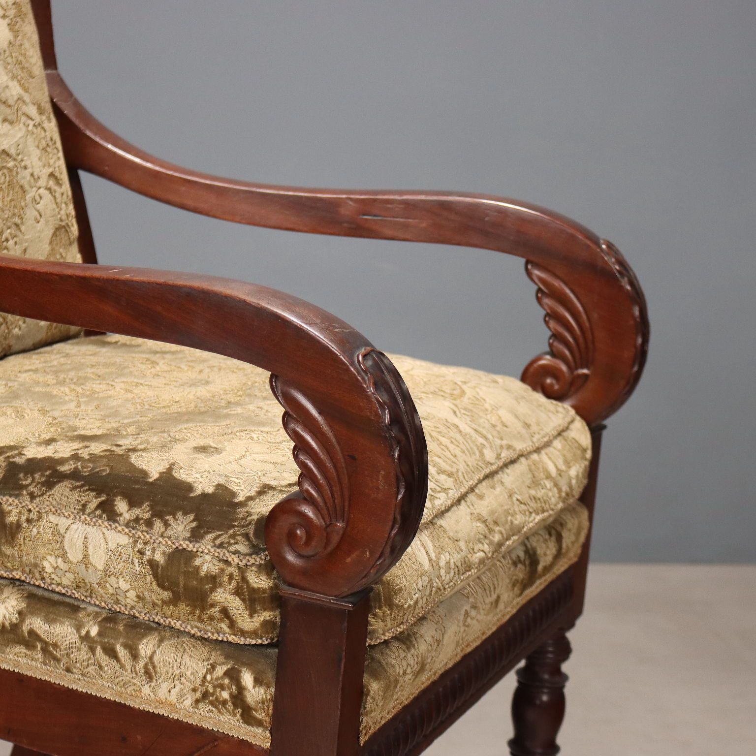 Antique Armchair Louis Philippe Mahogany Italy XIX Century photo 460.0