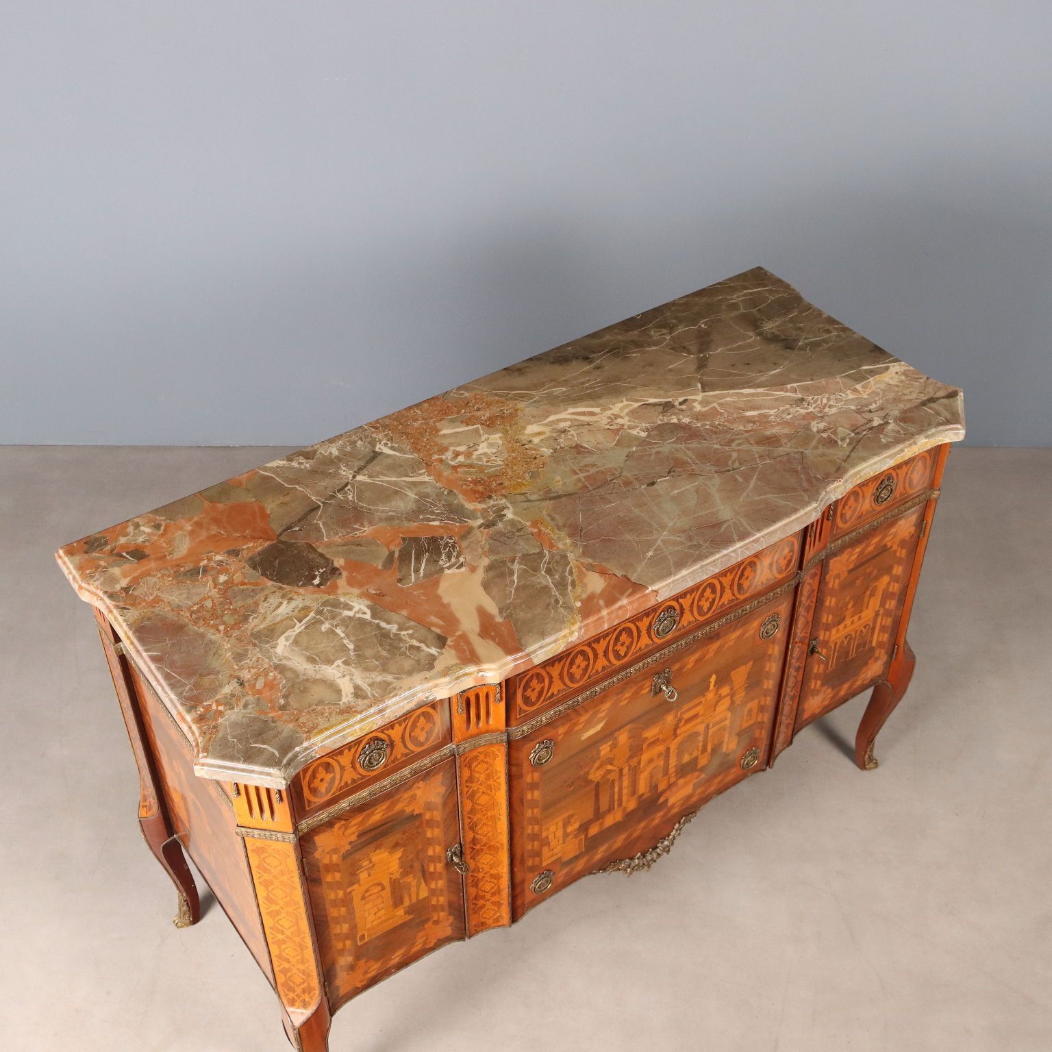 Furniture Antique Chest Of Drawers Napoleon III Various Woods Italy XX Century photo